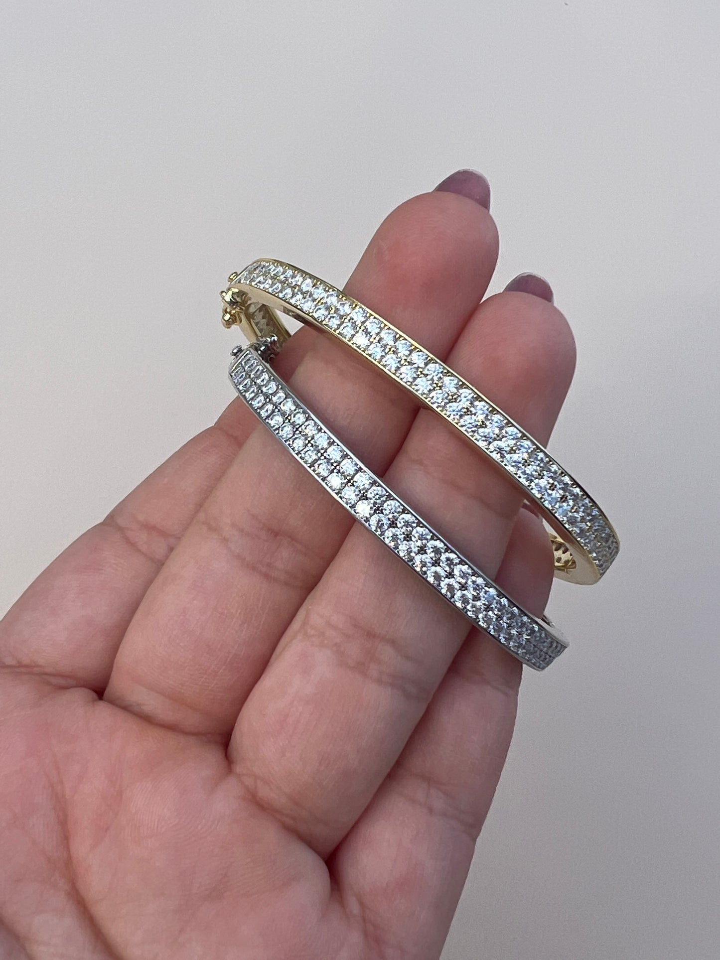 Double Row Pave Bangle Bracelet