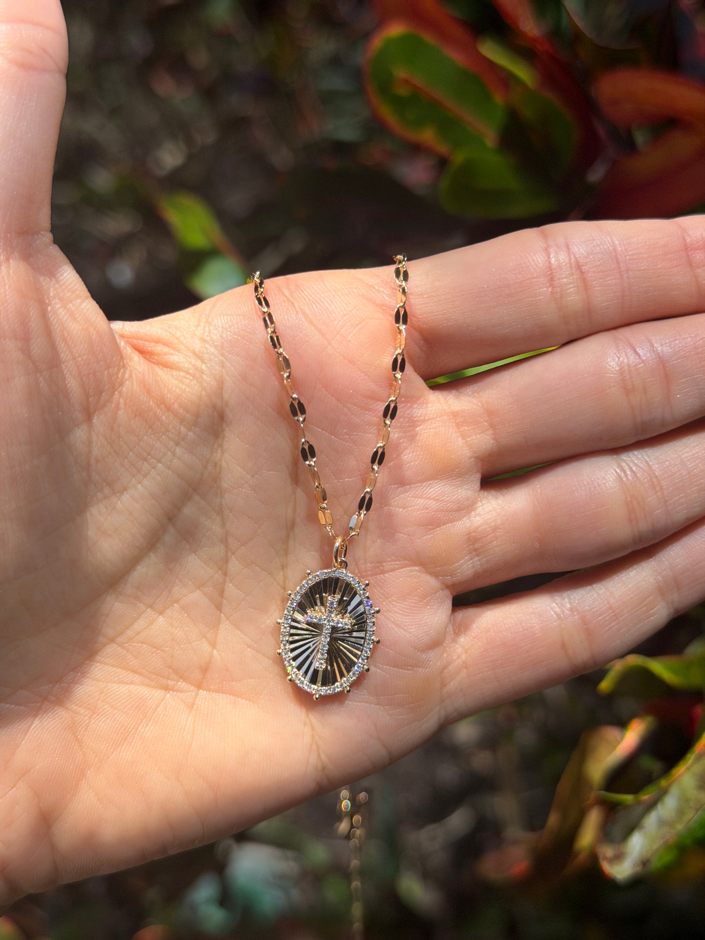 Radiant Cross Medallion Necklace
