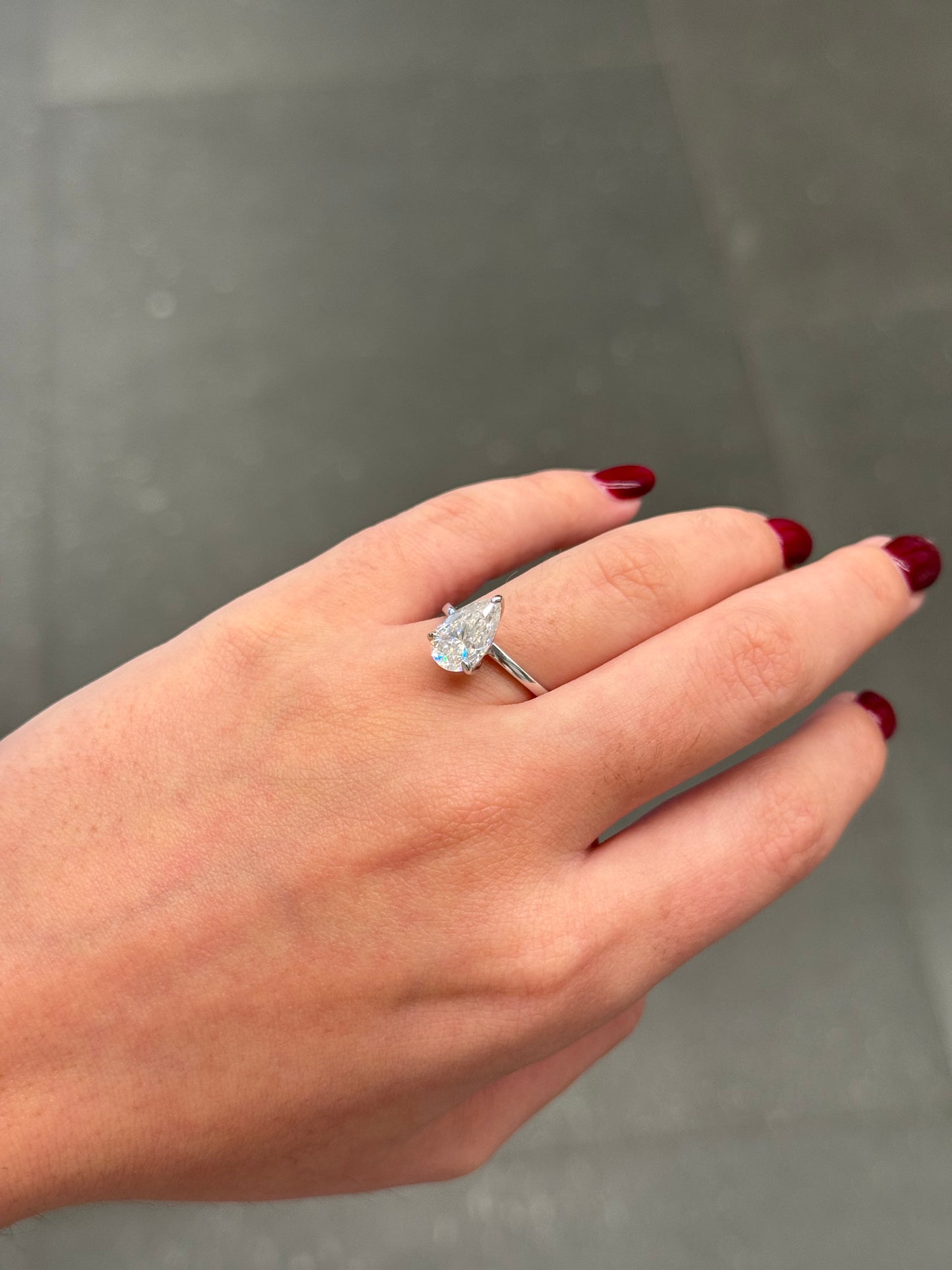 3ct Pear Solitaire Engagement Ring