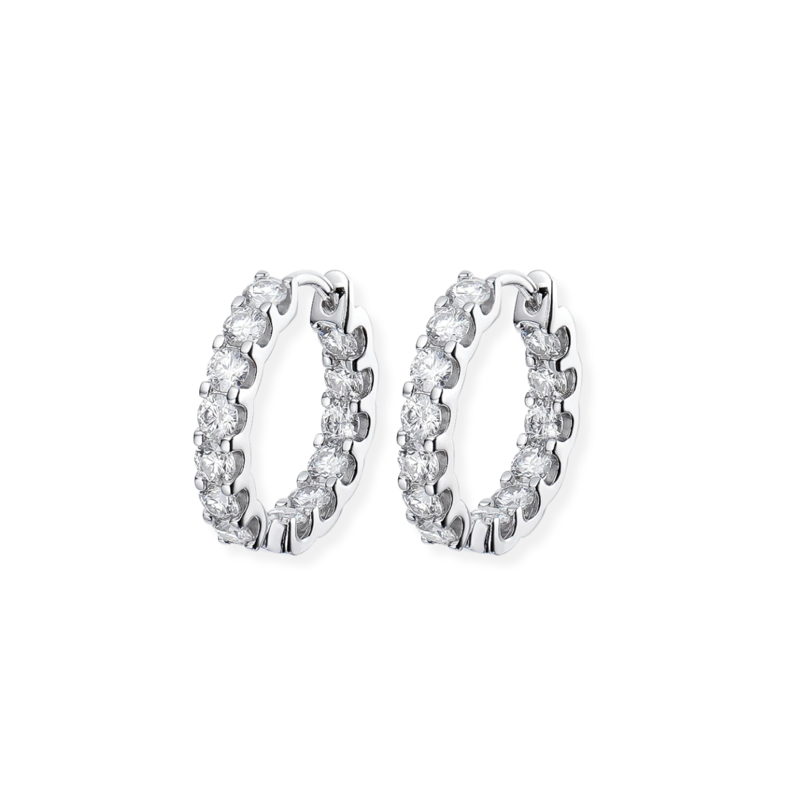 Moissanite inside out hoop earrings hotsell