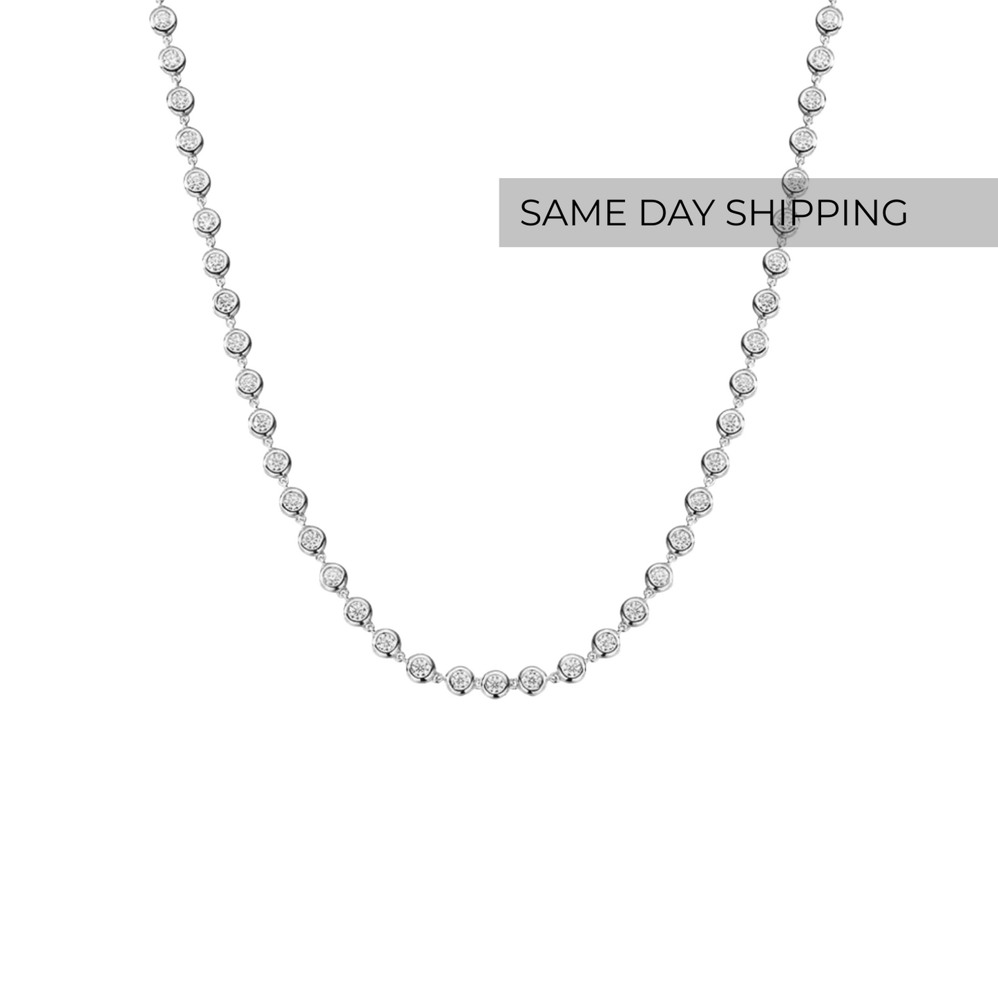 Bezel Tennis Chain Necklace
