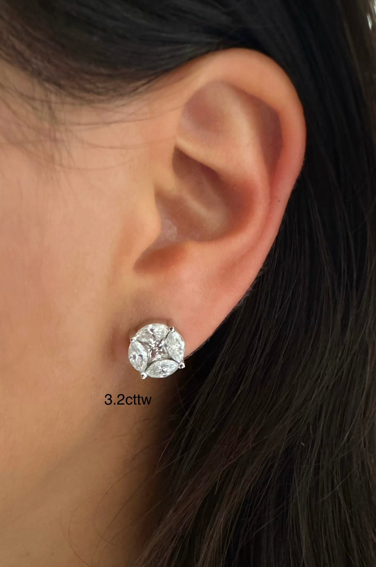 Marquise Cluster Stud Earrings