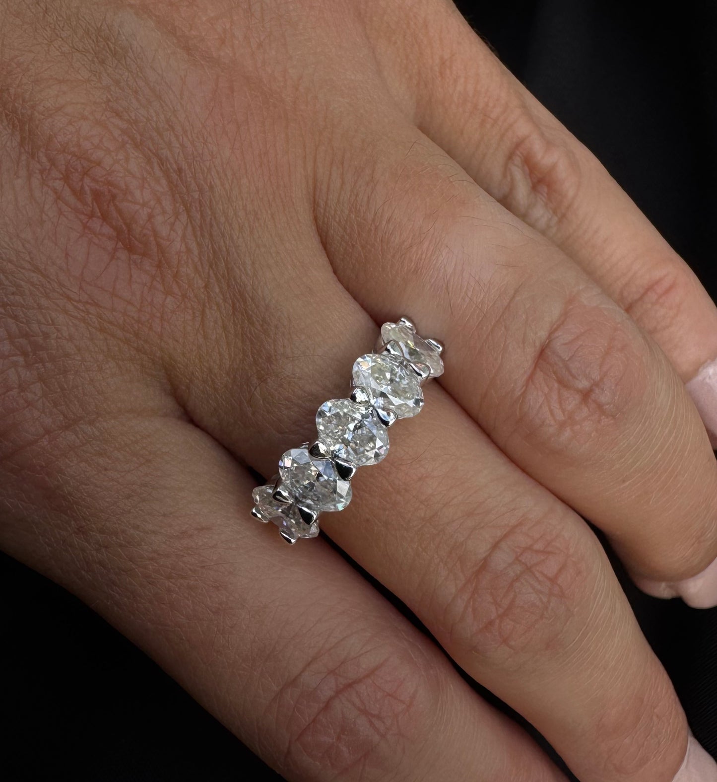 2.5CT Oval Cut Half Eternity Ring
