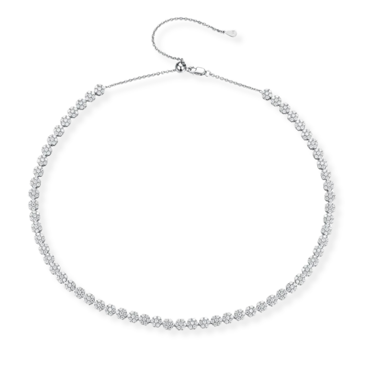 6.4CT Flowers Adjustable Choker Necklace