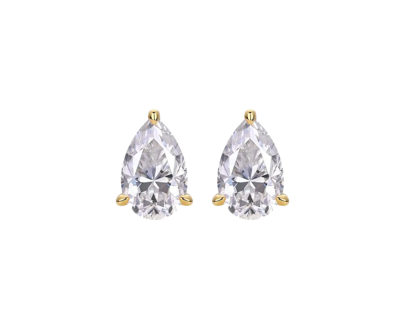 Pear Cut Solitaire Stud Earrings