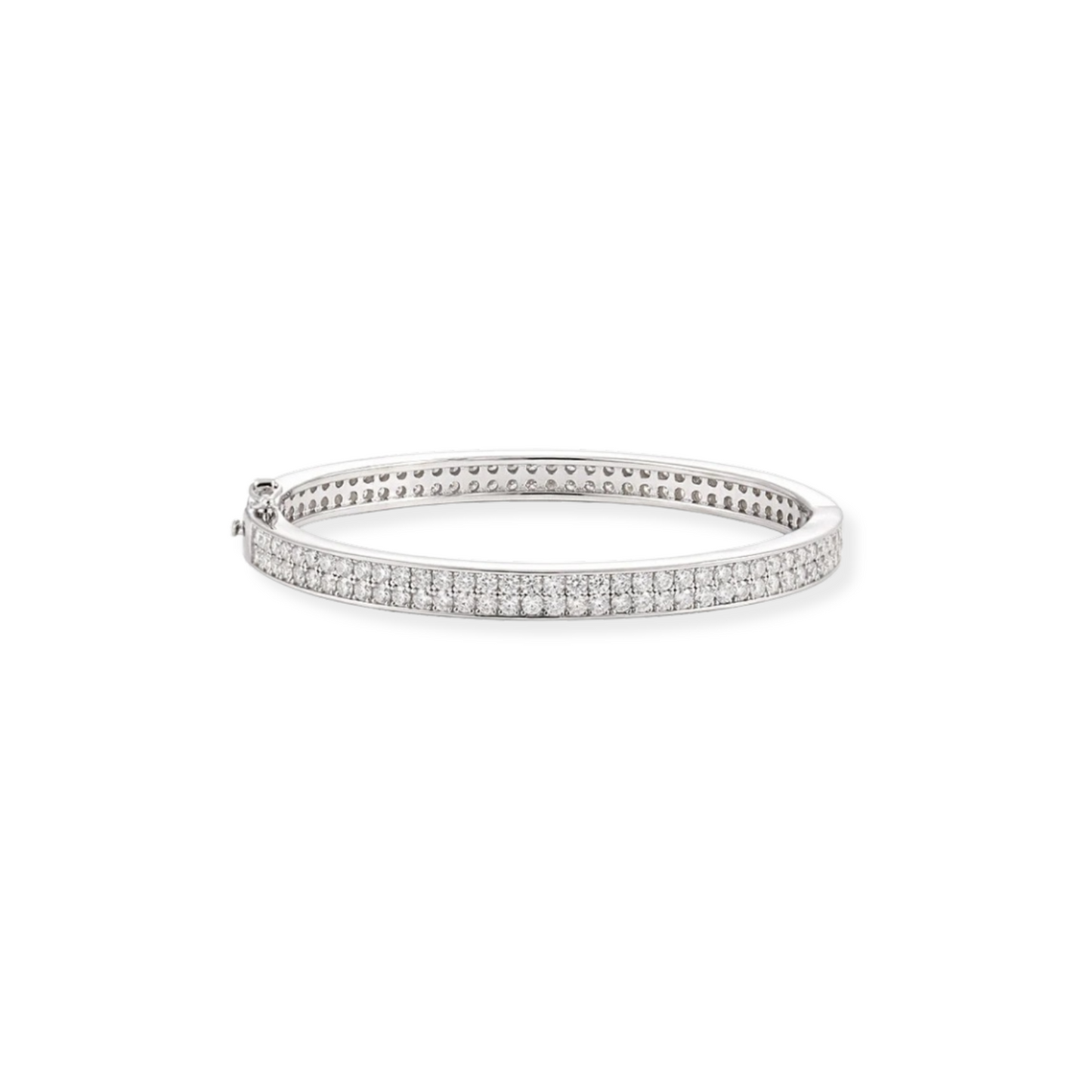 Double Row Pave Bangle Bracelet