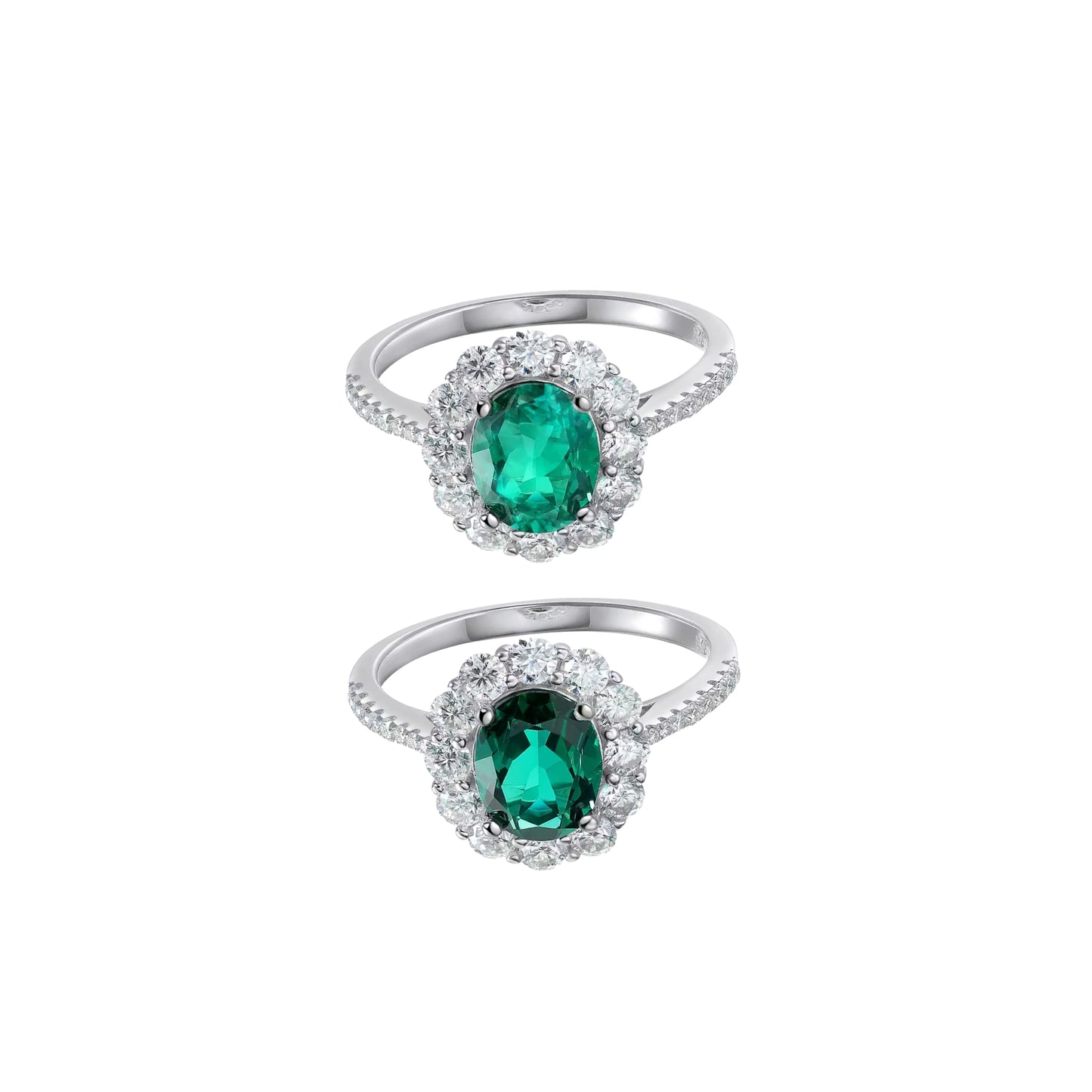3CTTW Emerald Halo Ring
