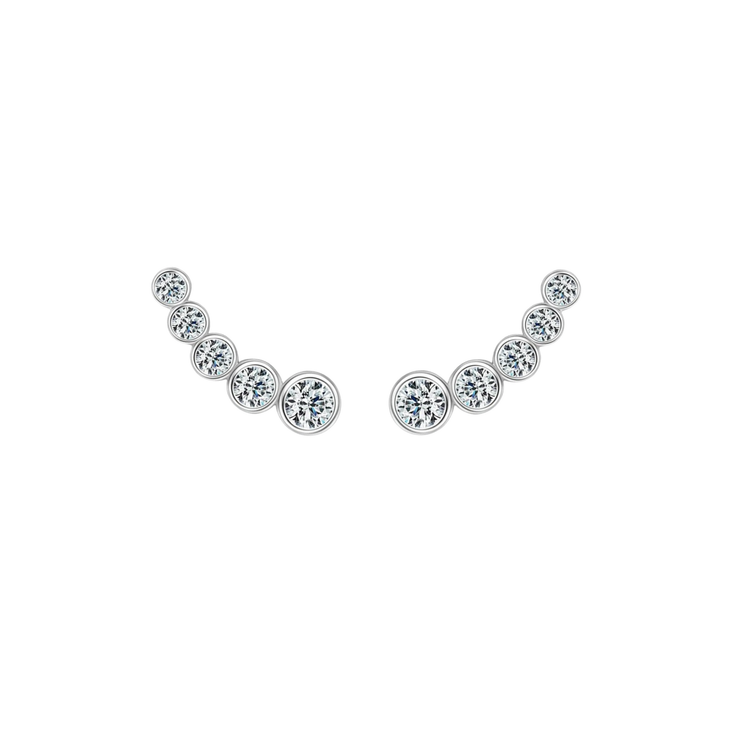 Bezel Set Climber Earrings