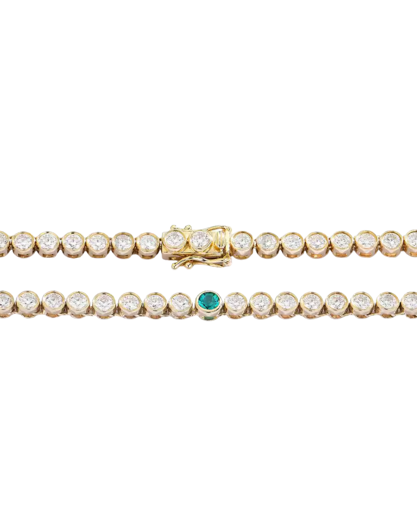 Emerald Bezel Set Necklace