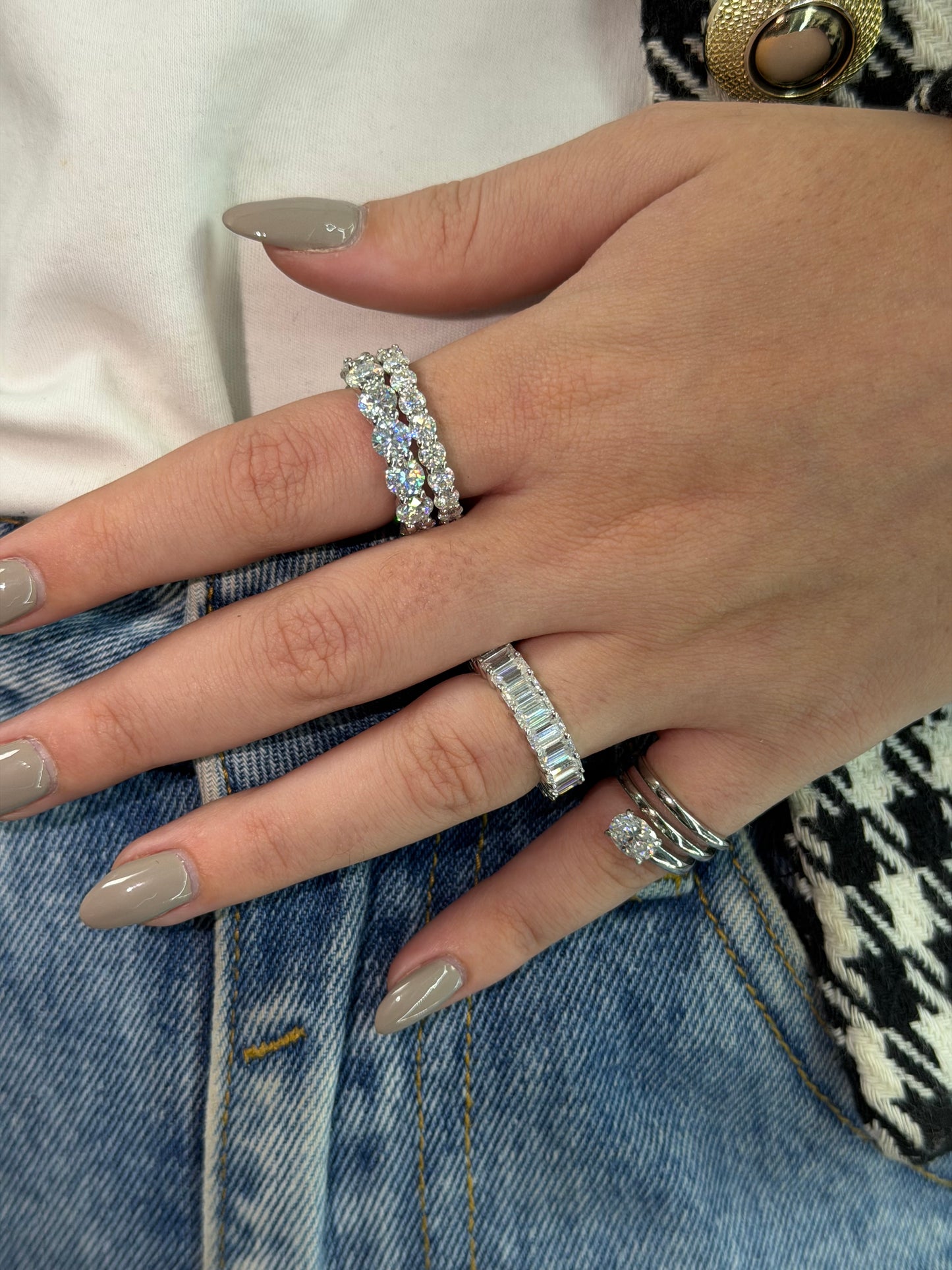 Oval Cut Spiral Ring - Pinky Ring