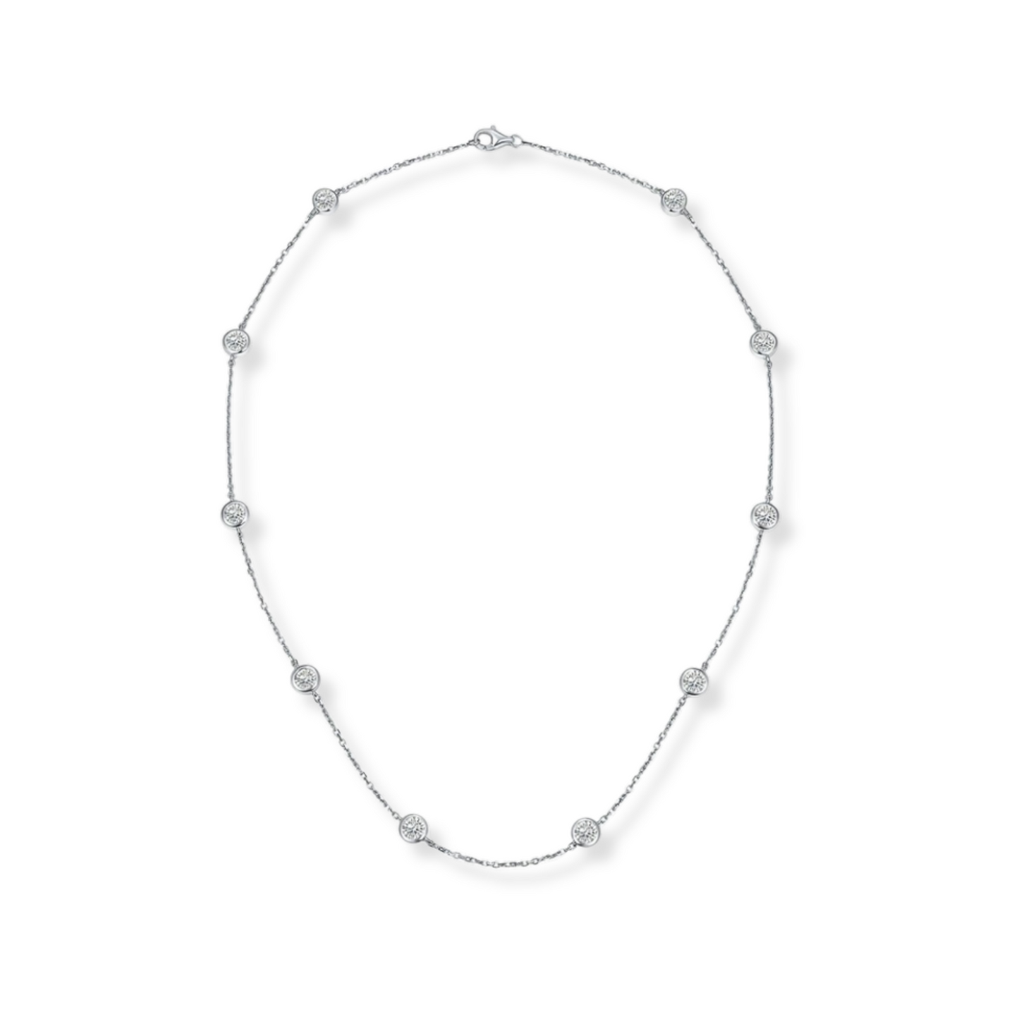 3CT Bezel Set Necklace