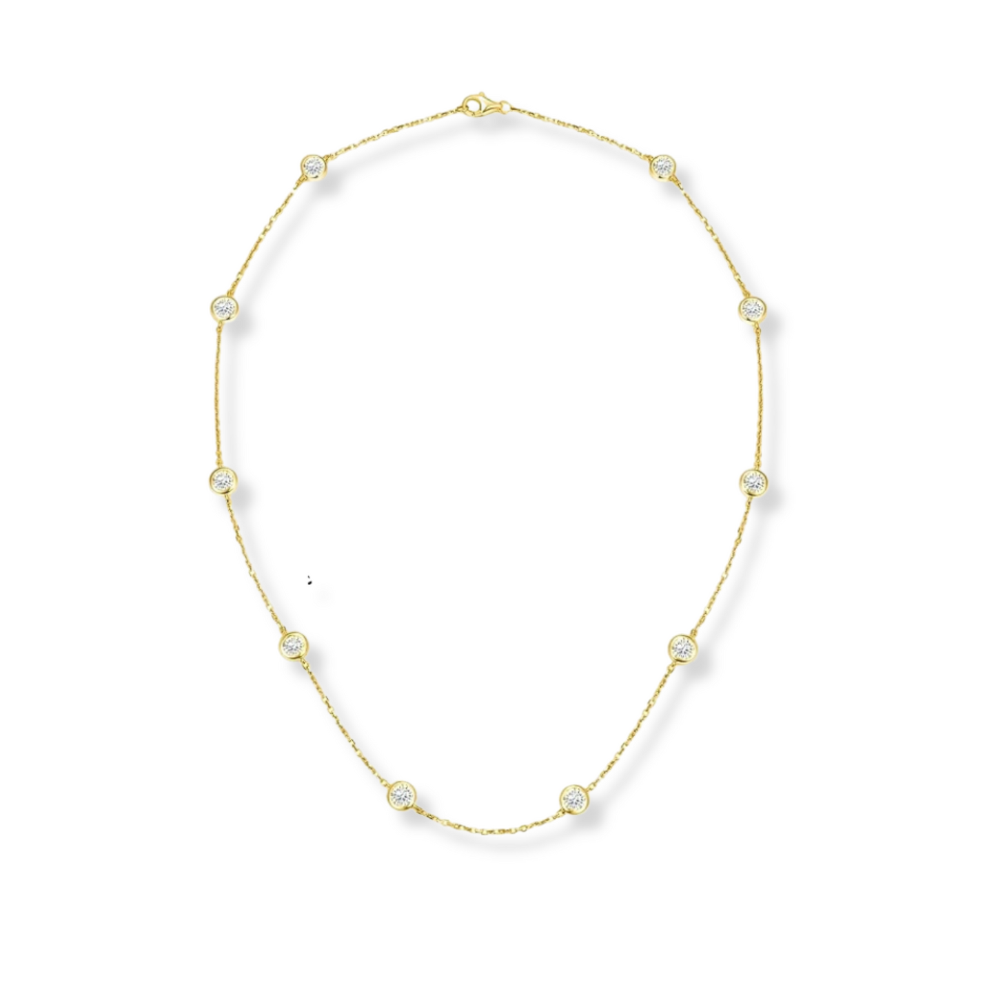 3CT Bezel Set Necklace
