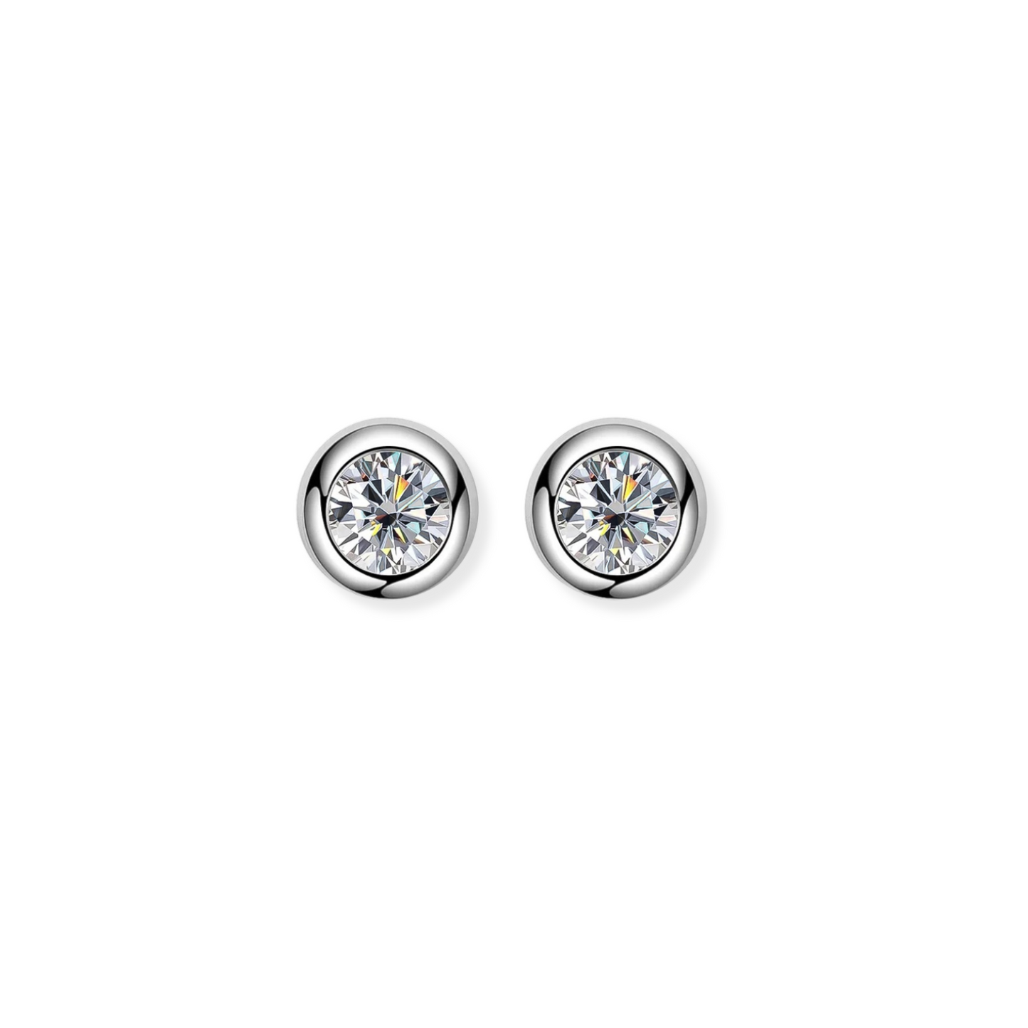 Bezel Stud Earrings