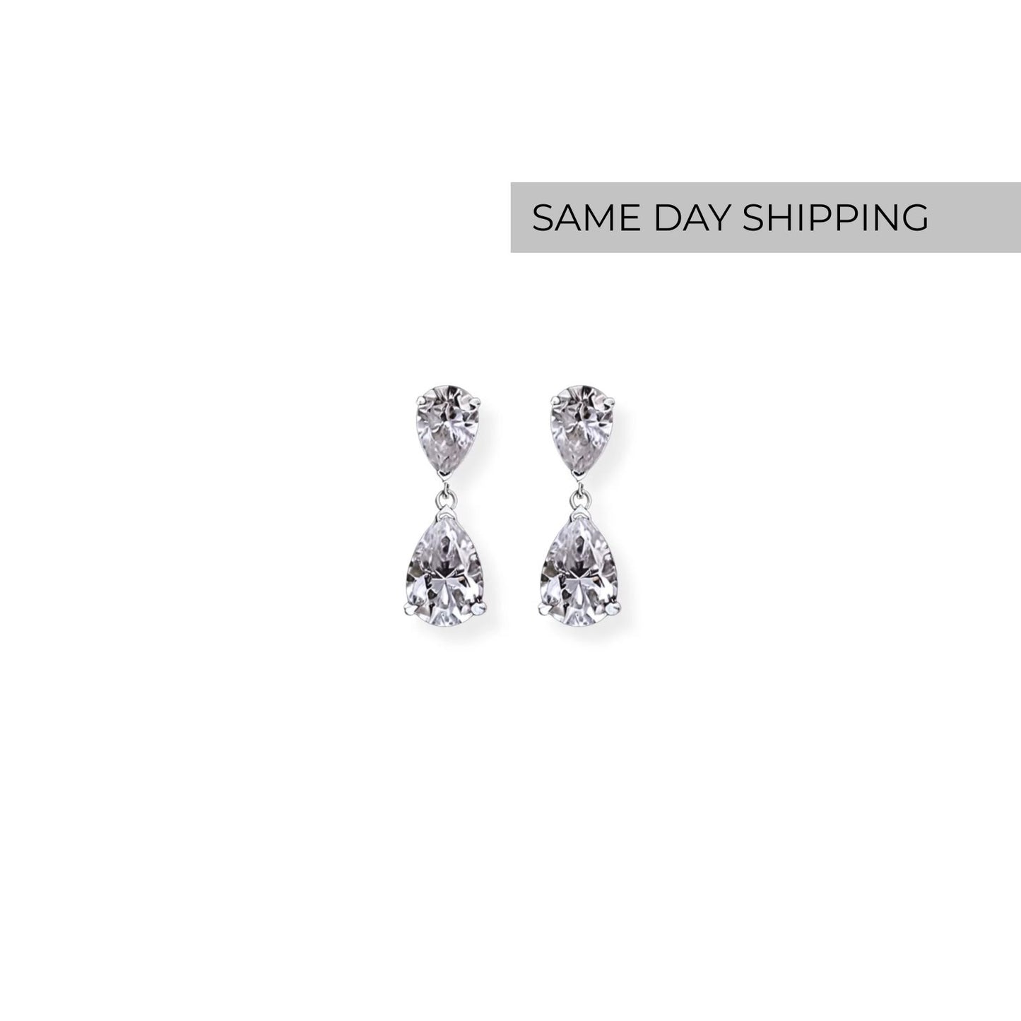 Pear Cut Drop Earrings