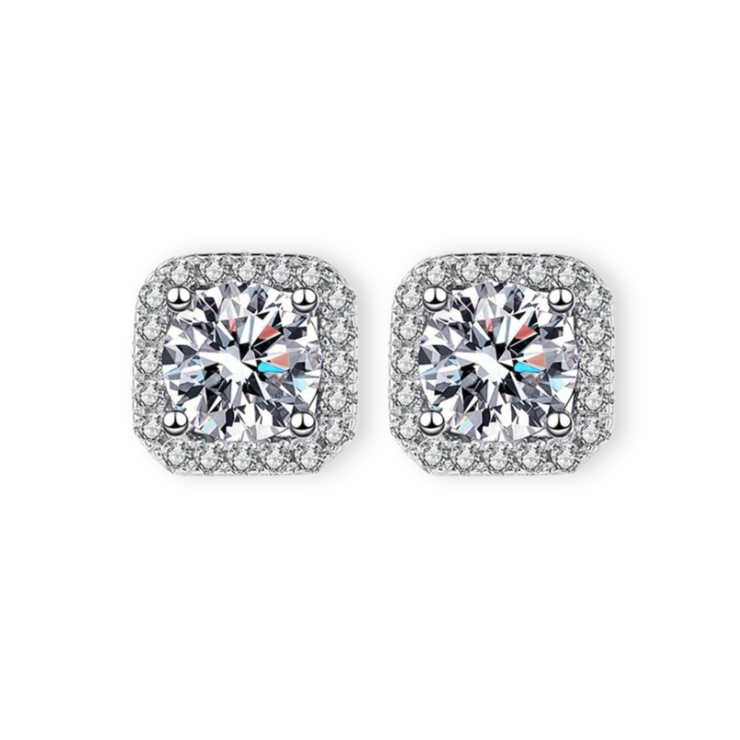 Cushion Halo Stud Earrings