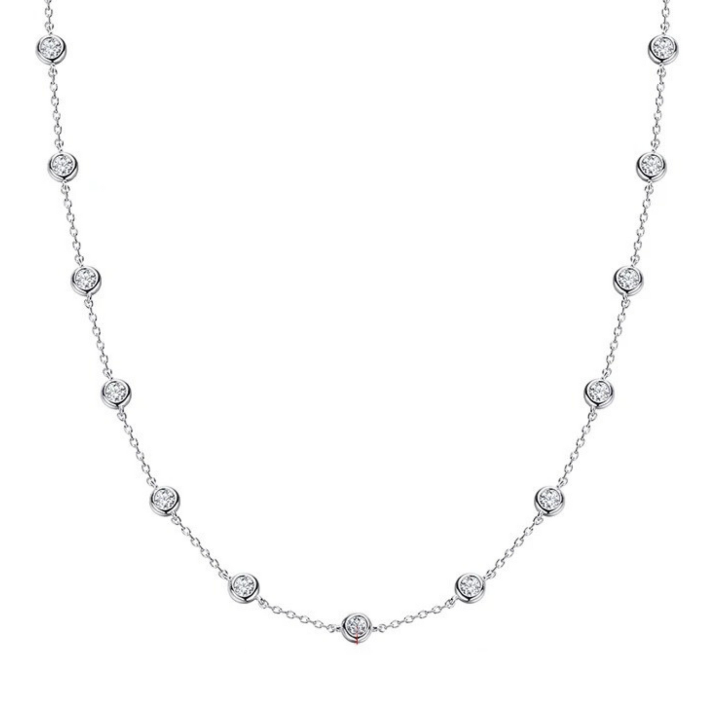2CT Bezel Set Necklace