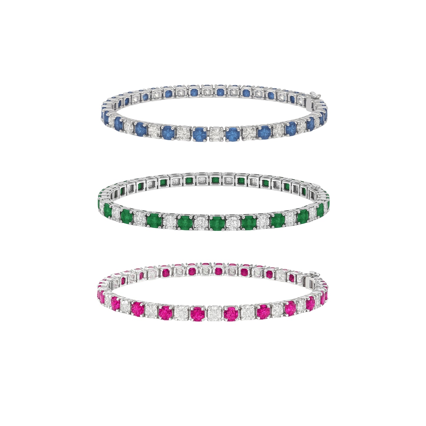 Emerald/ Ruby/ Sapphire Tennis Bracelet