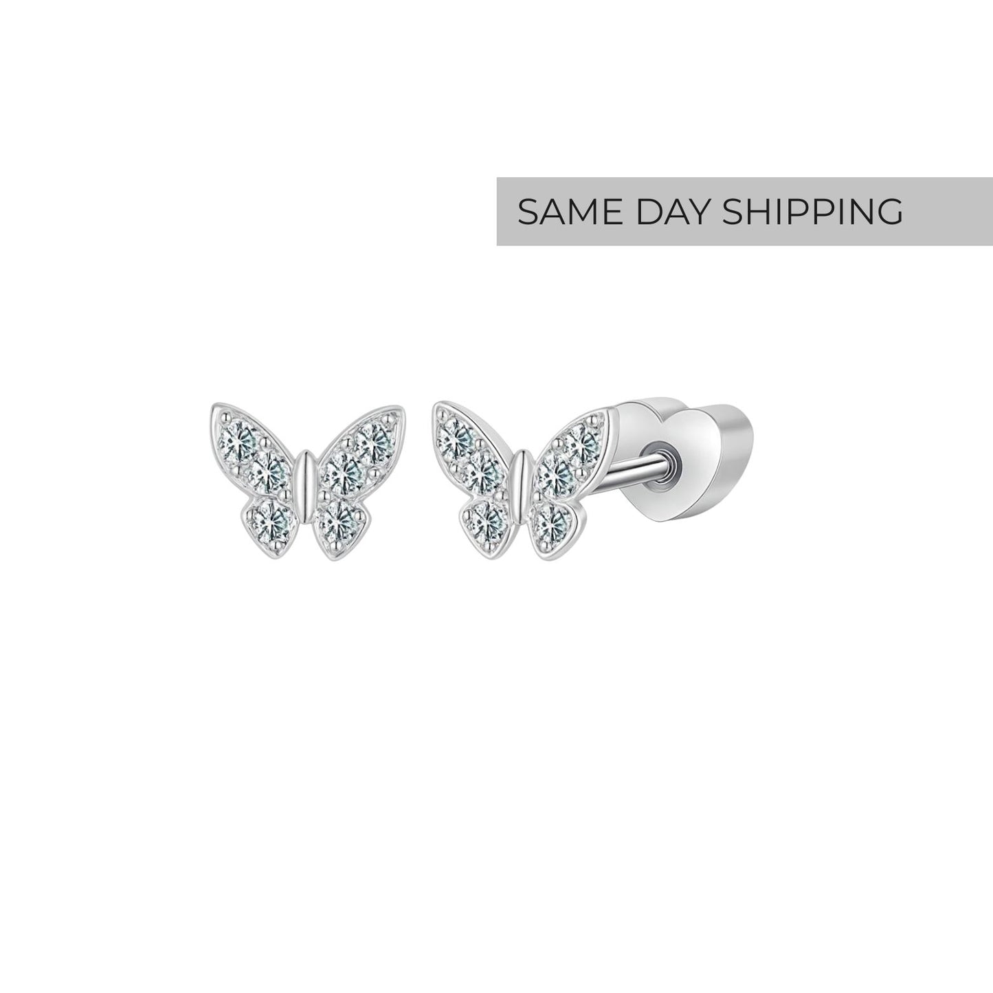 Mini Butterflies Sparkle Studs - Little Gems Collection