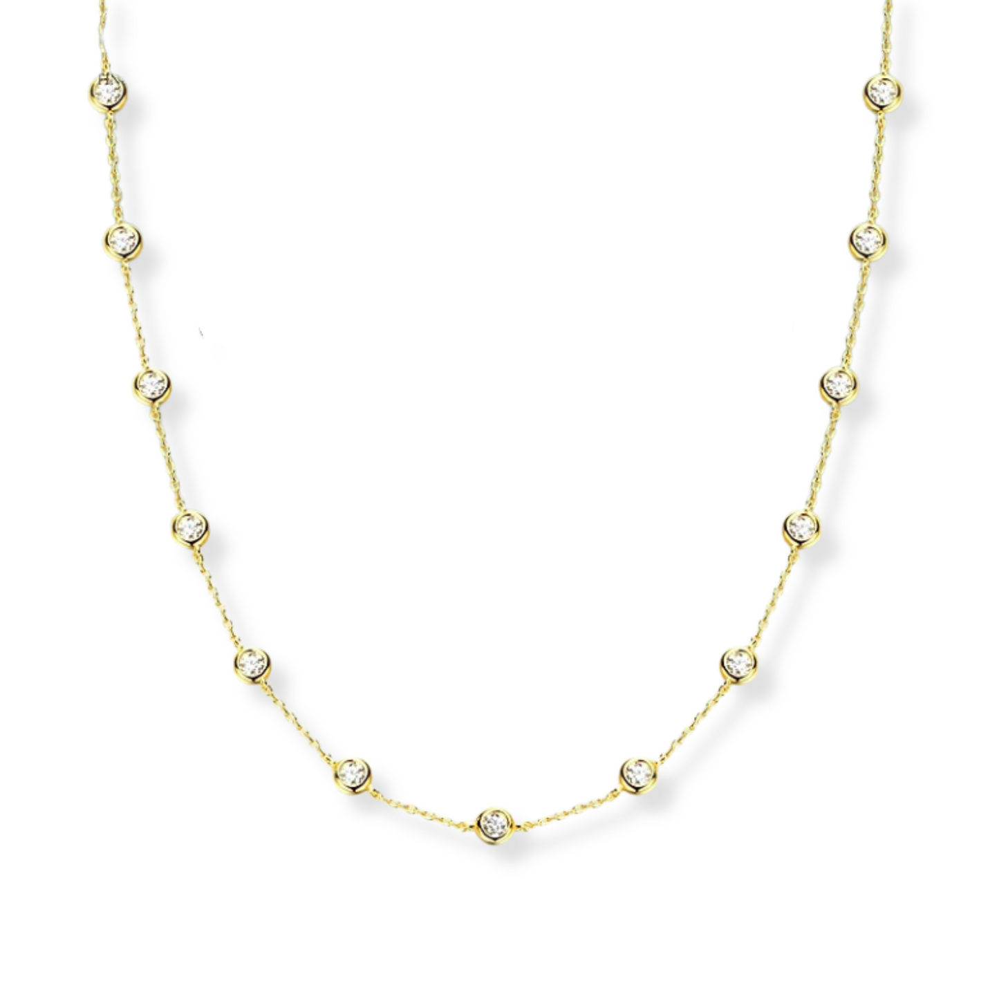 2CT Bezel Set Necklace