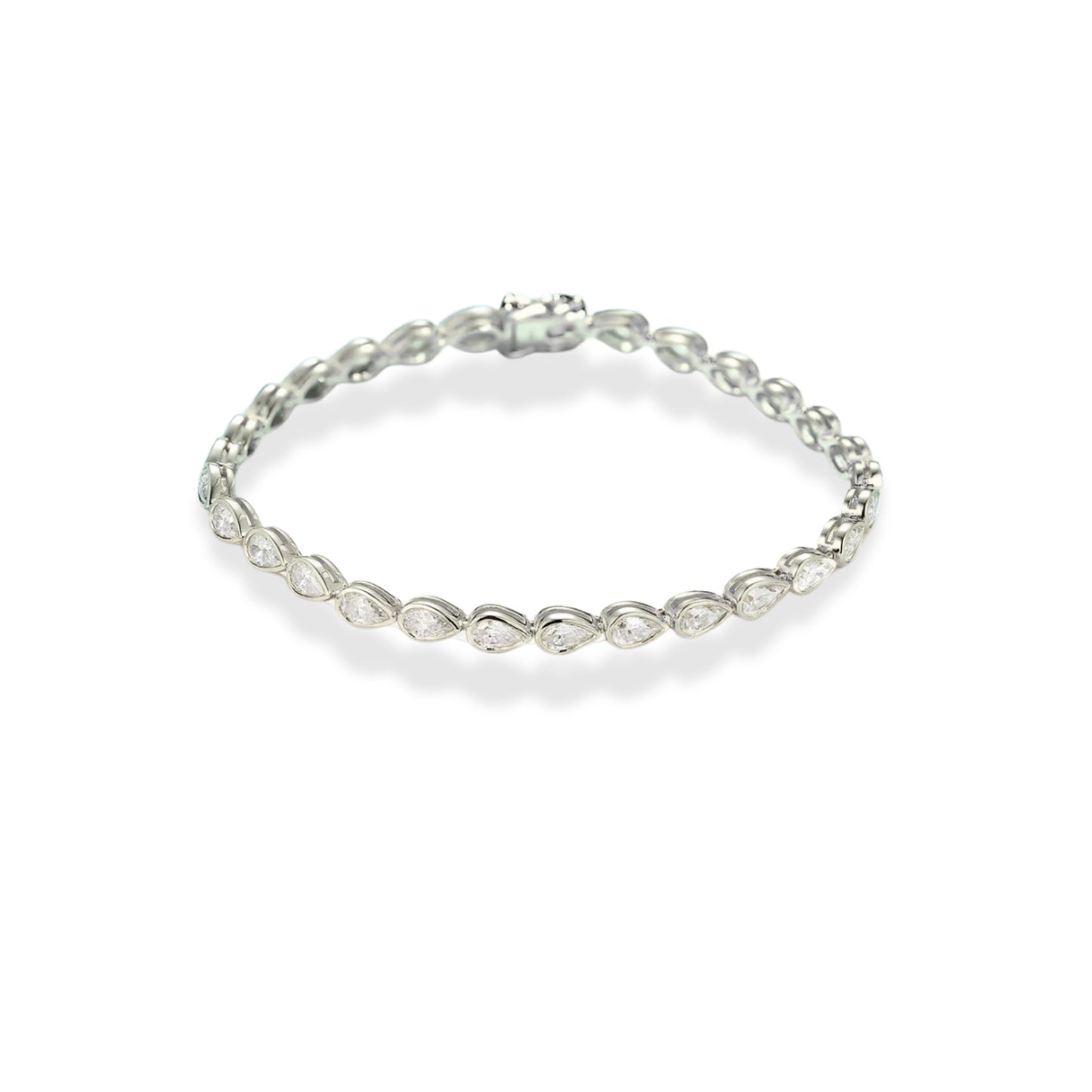 Pear Cut Bezel-Set Tennis Bracelet