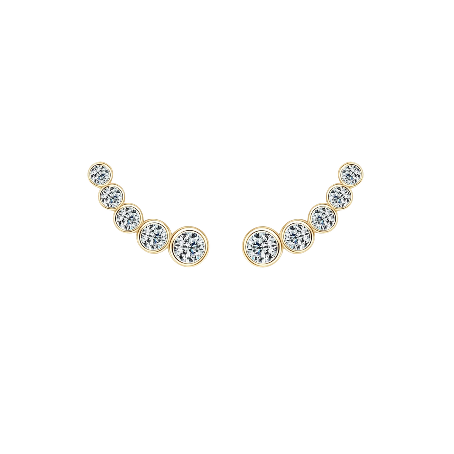 Bezel Set Climber Earrings