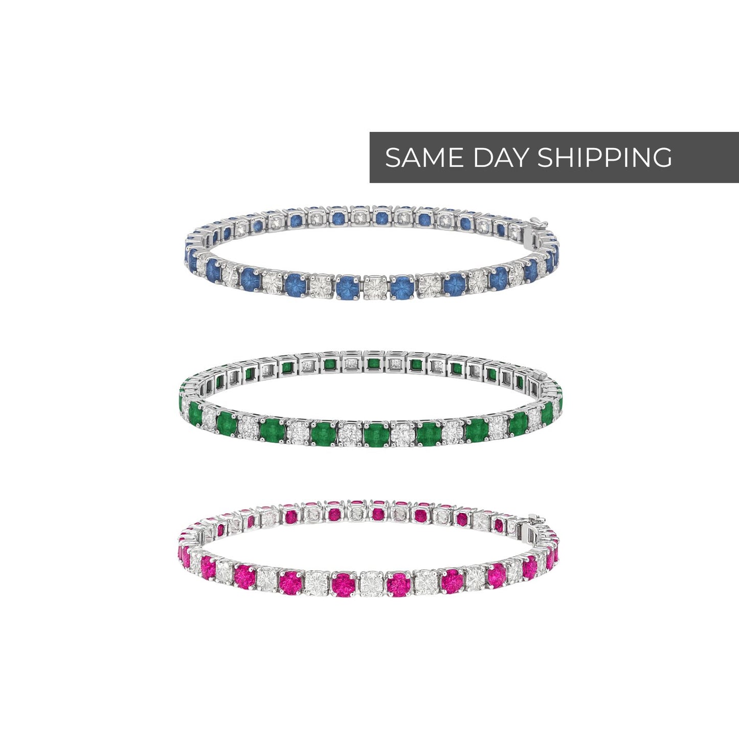 Emerald/ Ruby/ Sapphire Tennis Bracelet