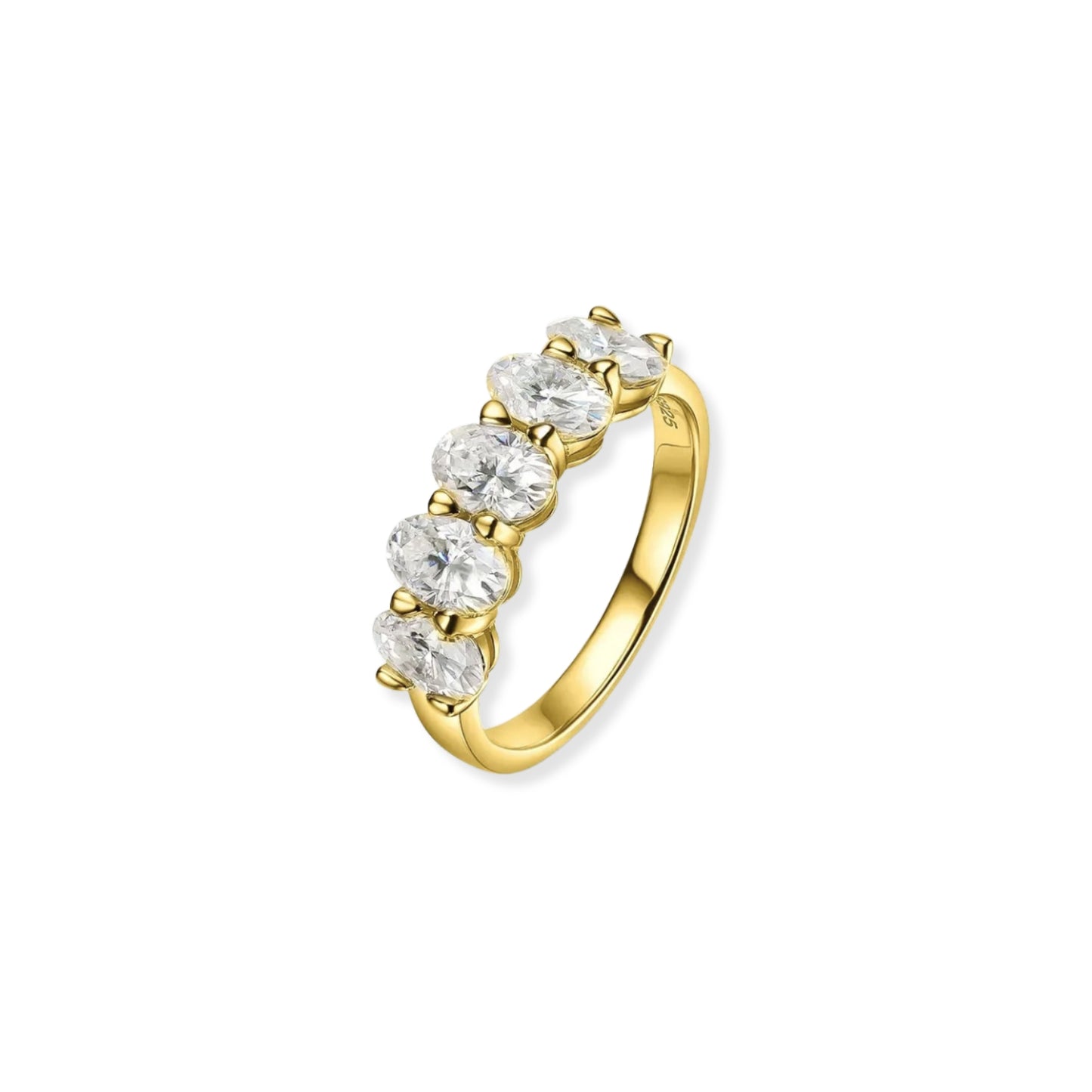 2.5CT Oval Cut Half Eternity Ring
