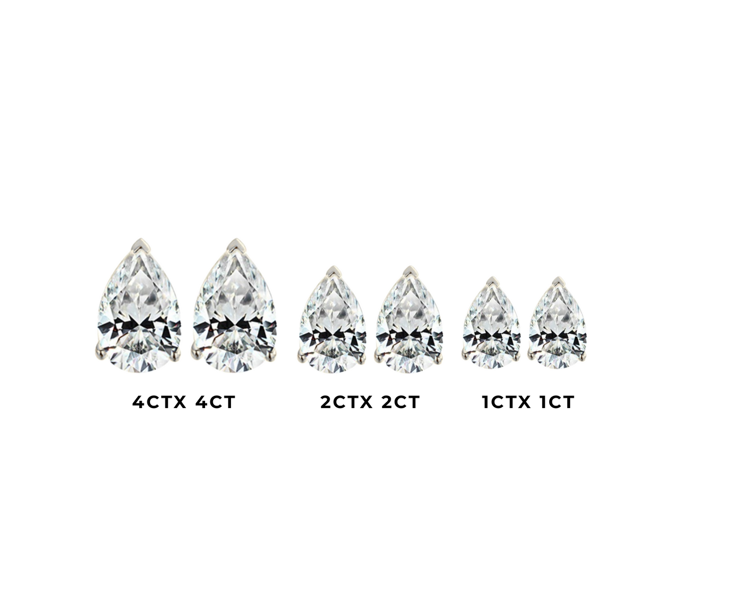 Pear Cut Solitaire Stud Earrings