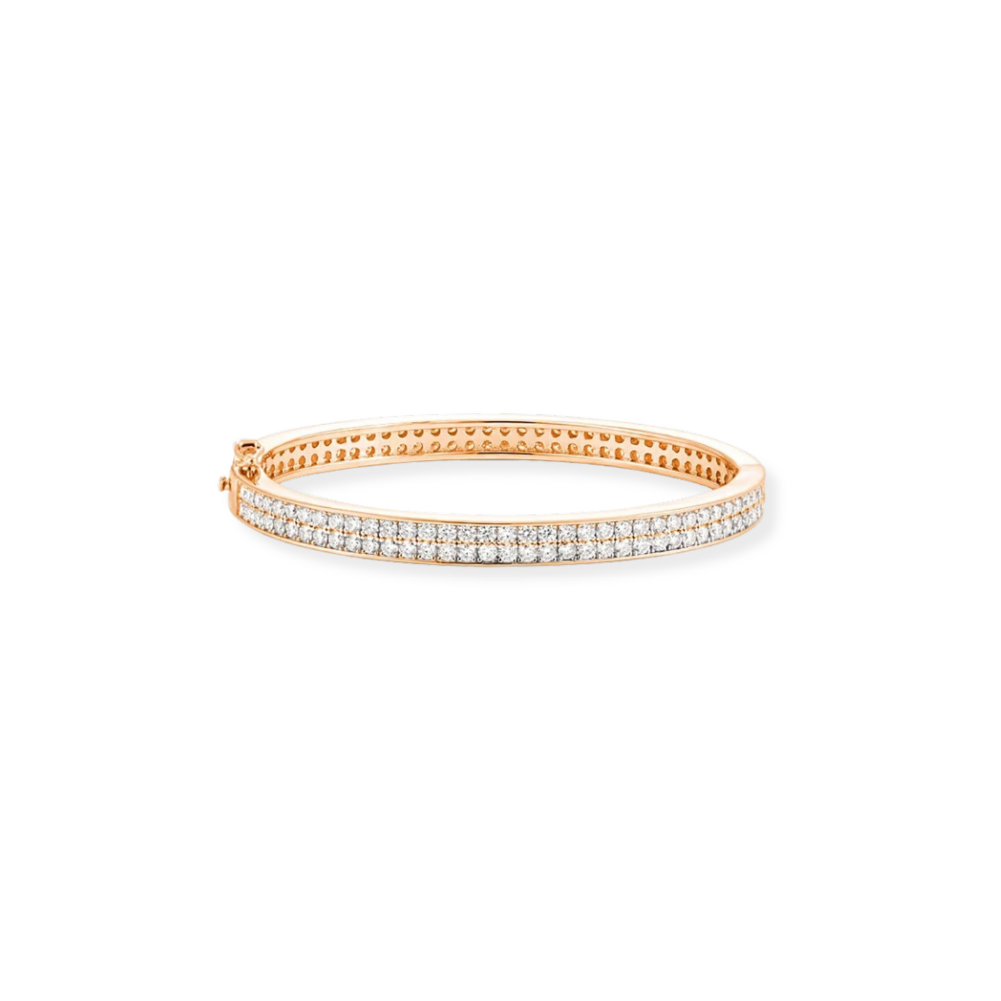 Double Row Pave Bangle Bracelet
