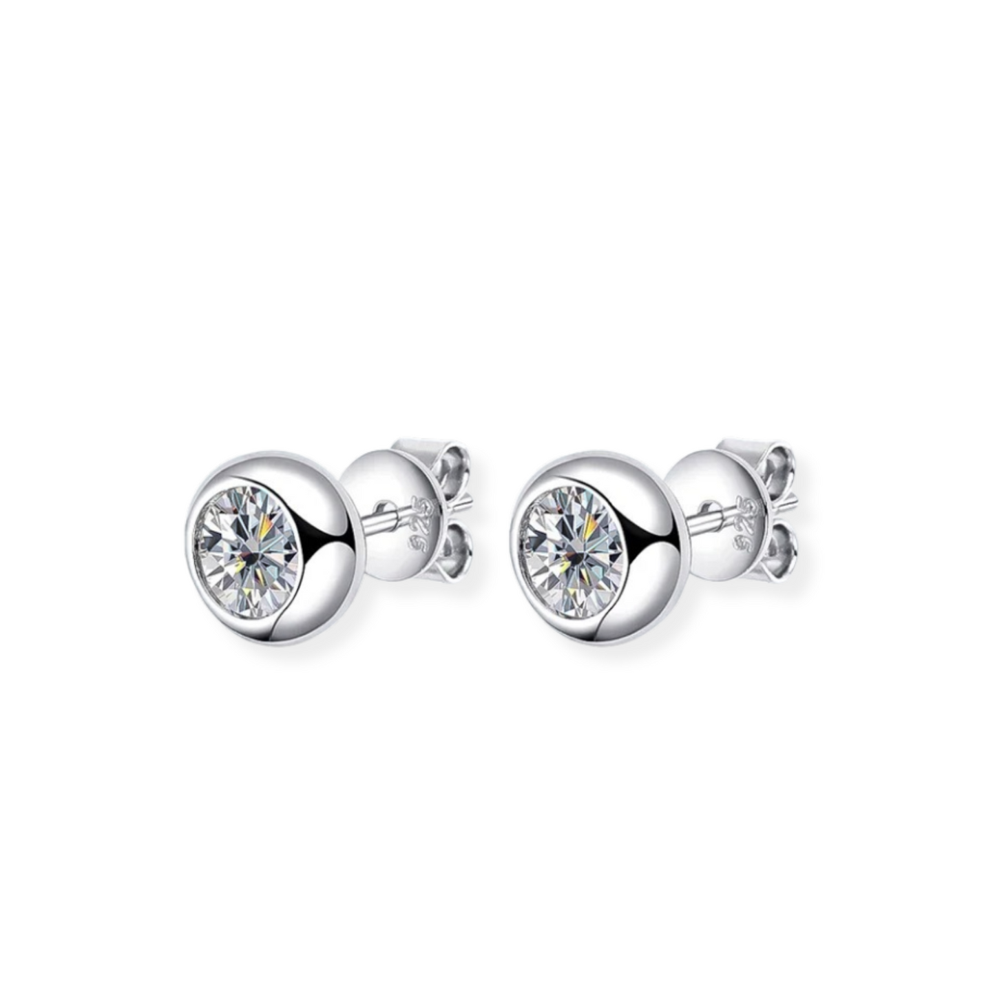 Bezel Stud Earrings