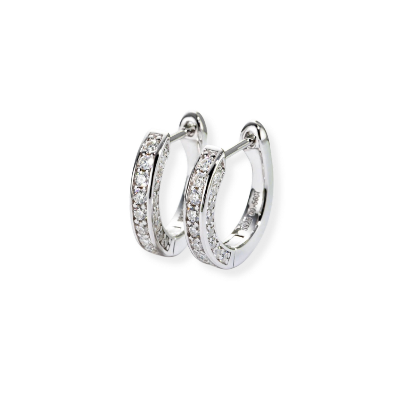 Three-Sided Pavé Hoop Earrings