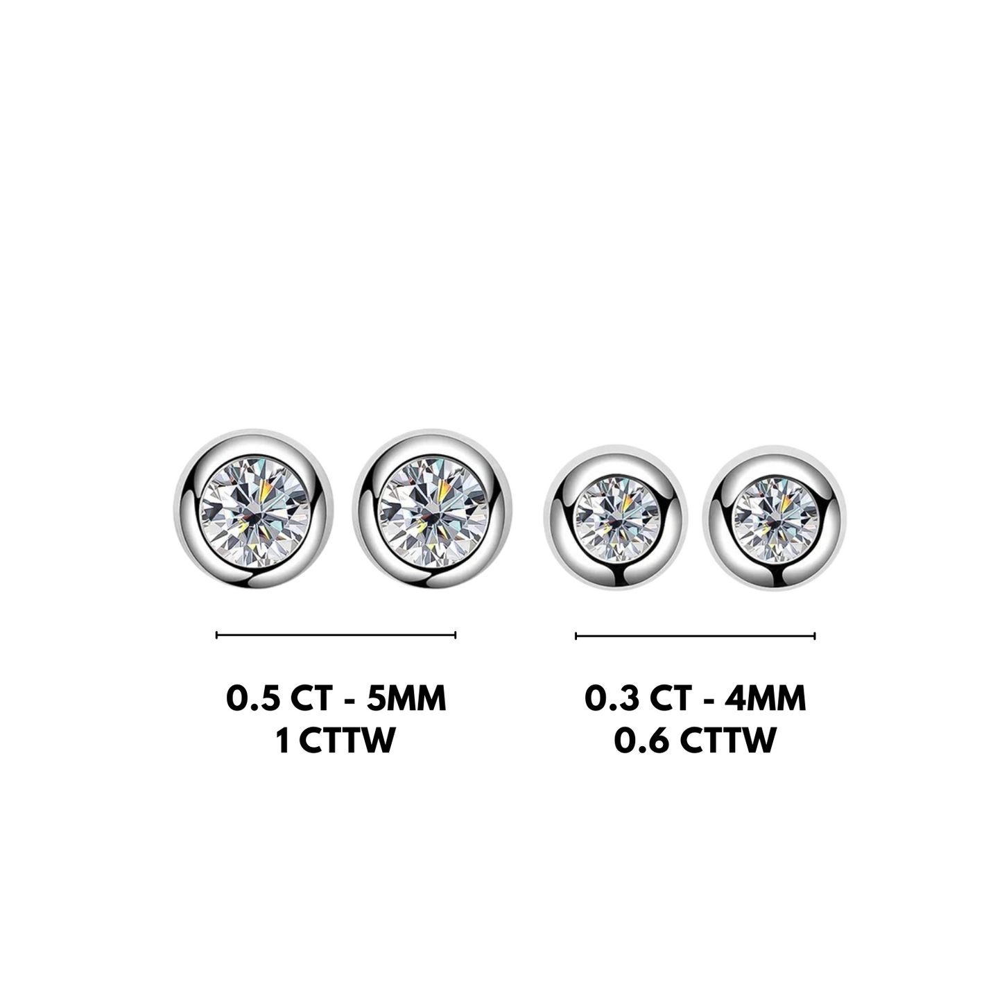 Bezel Stud Earrings