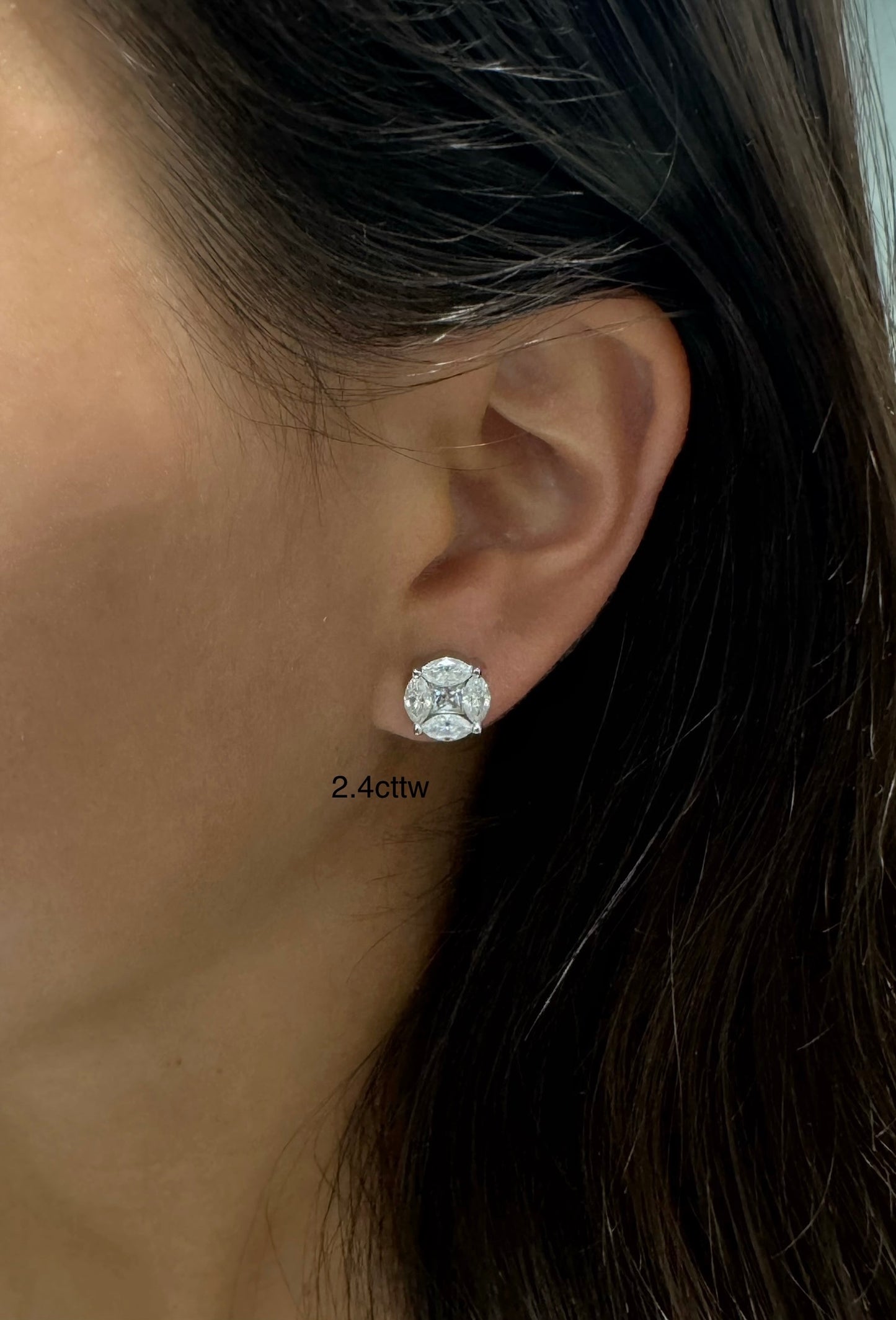 Marquise Cluster Stud Earrings