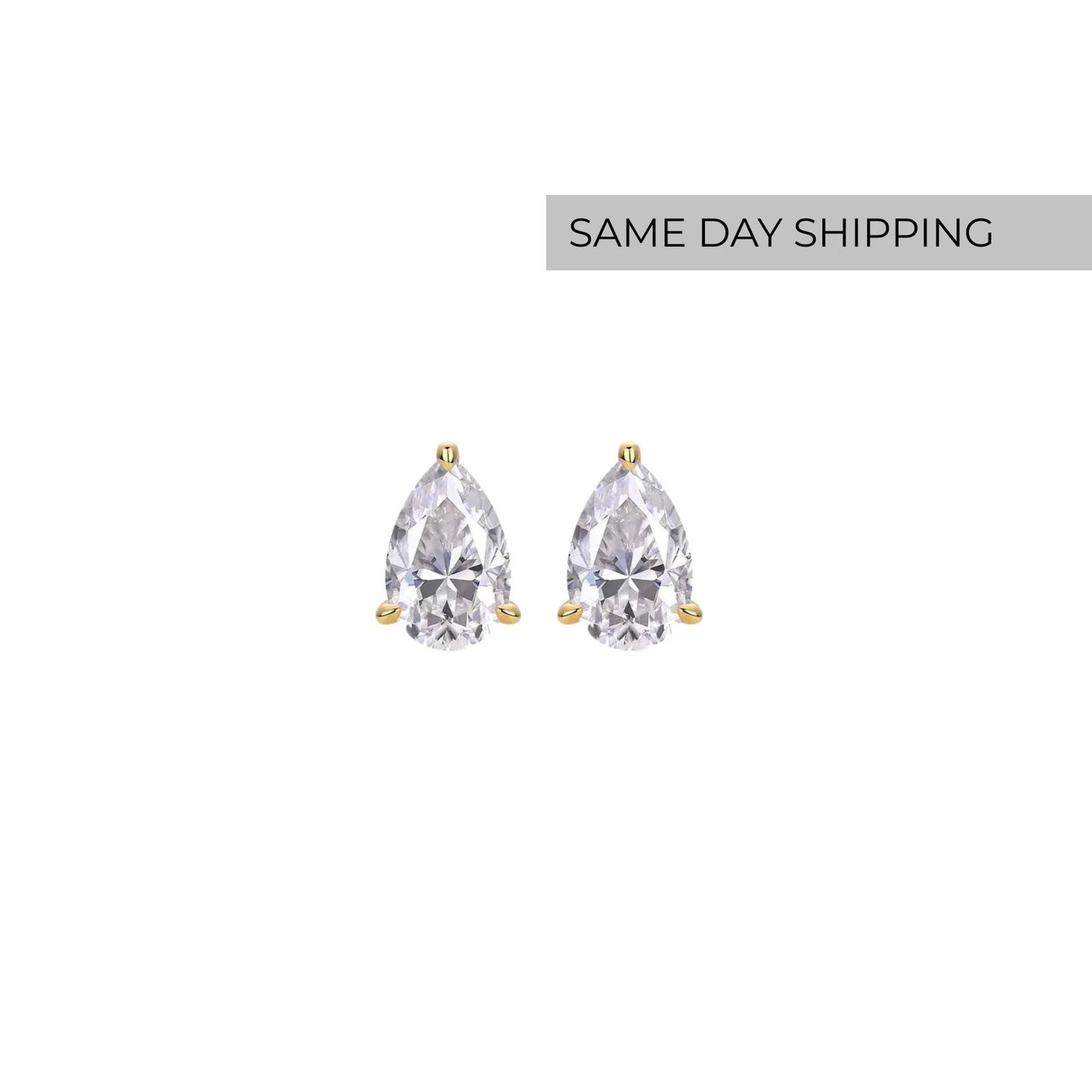 Pear Cut Solitaire Stud Earrings