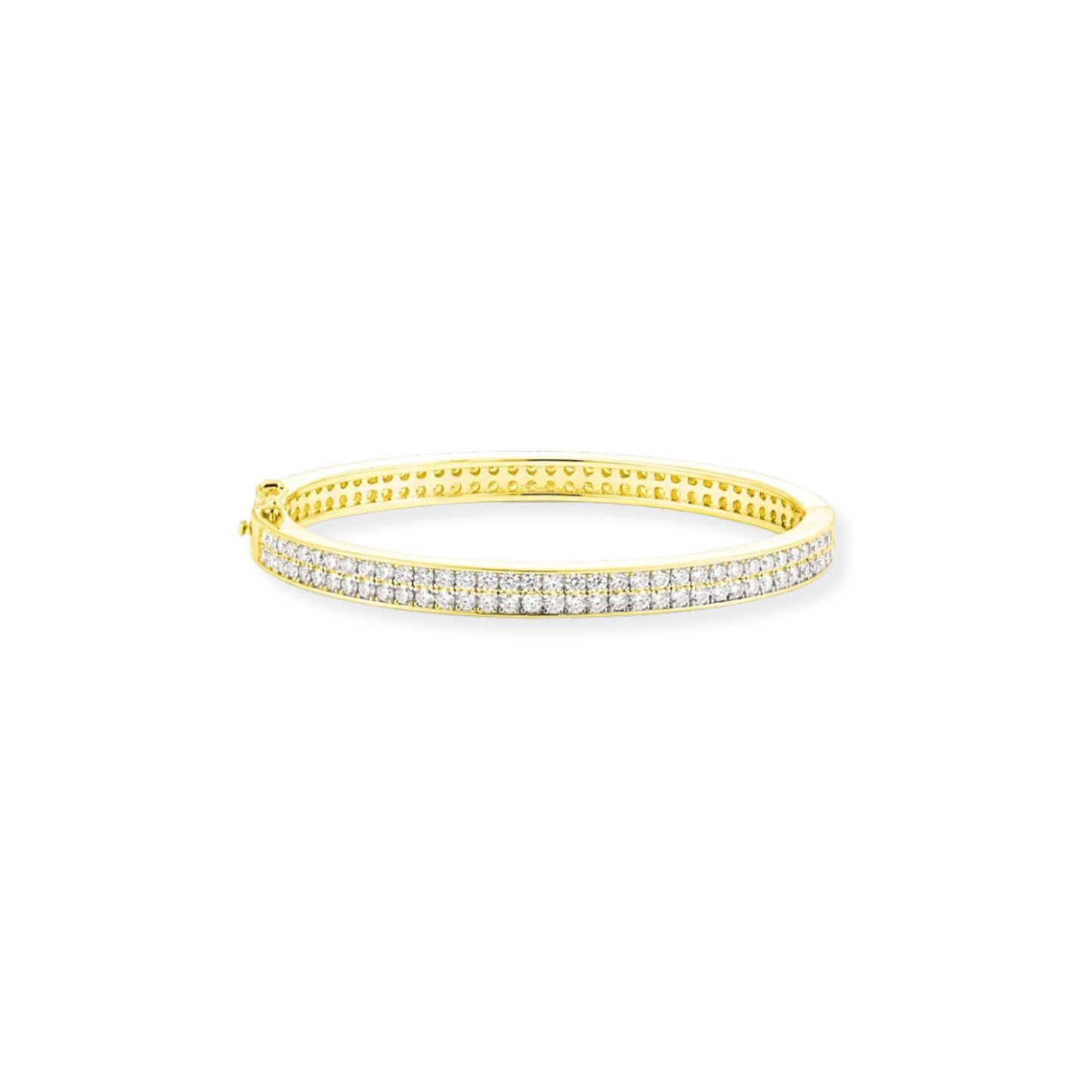 Double Row Pave Bangle Bracelet