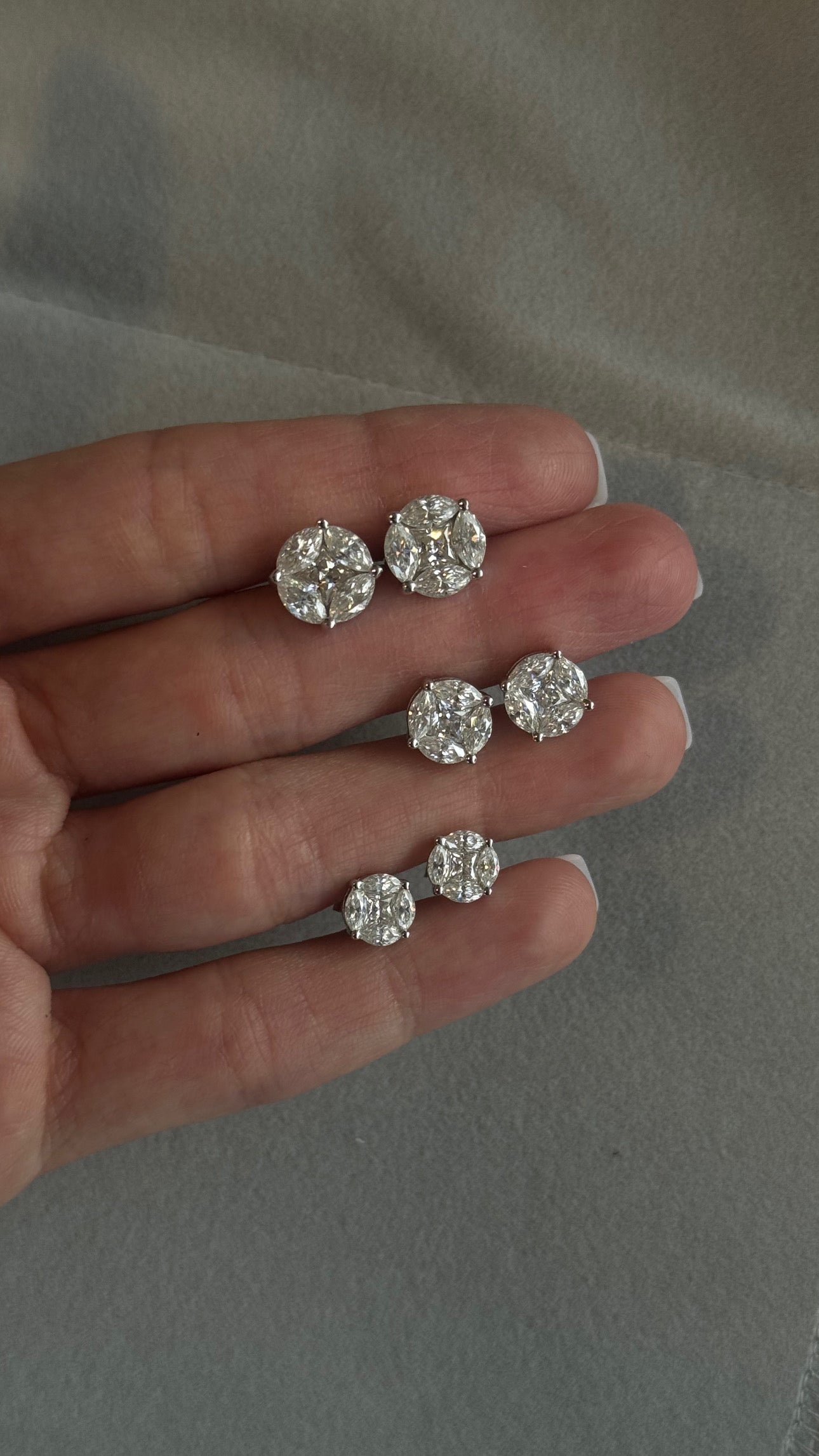 Marquise Cluster Stud Earrings