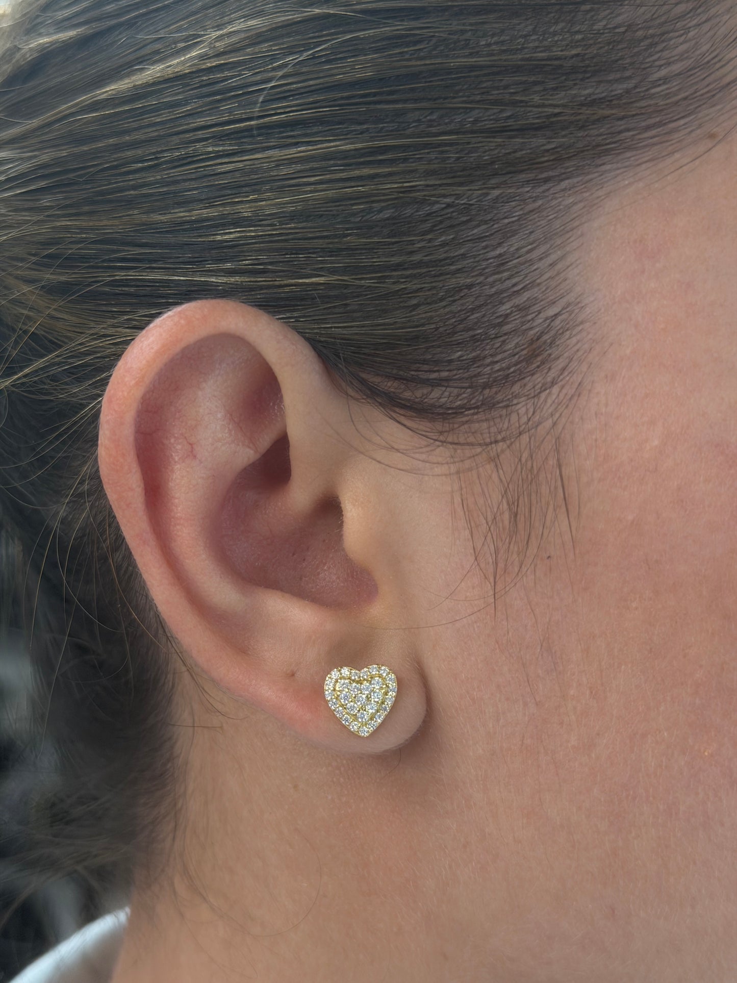 Heart pave earrings