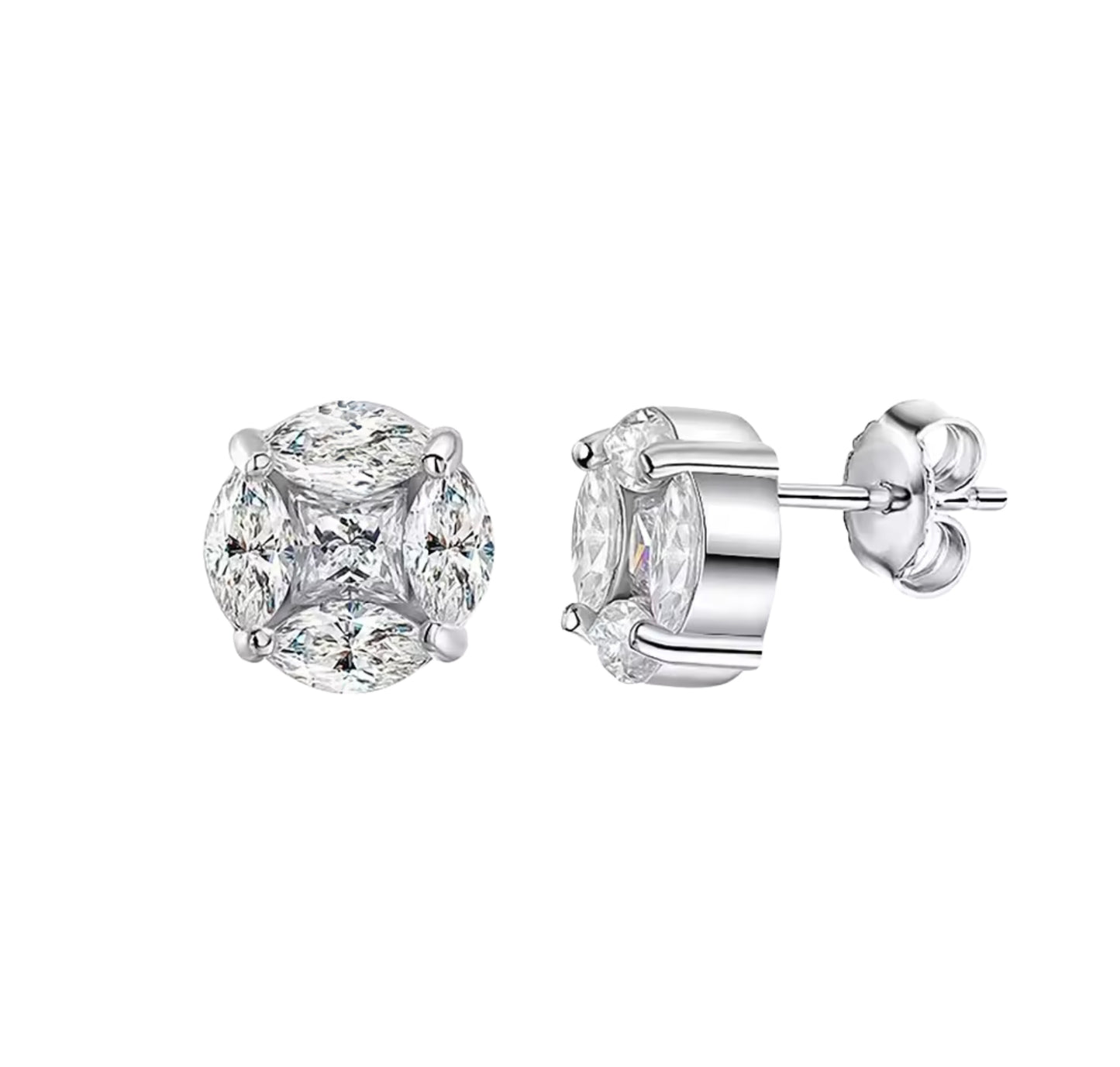 Marquise Cluster Stud Earrings
