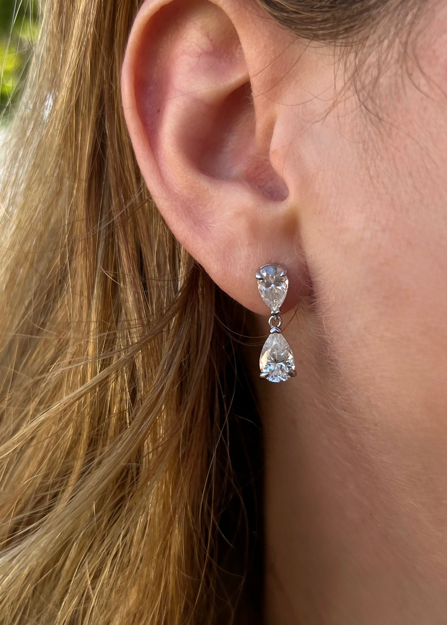 Pear Cut Drop Earrings