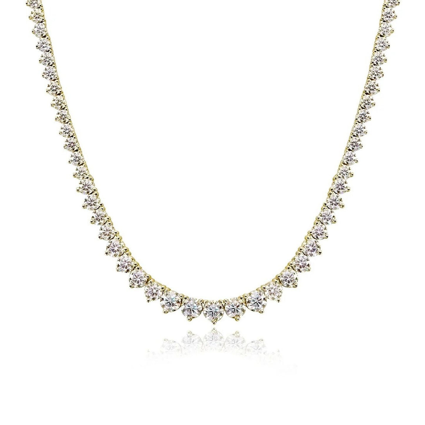 Riviera 3-Prong Graduated Tennis Necklace