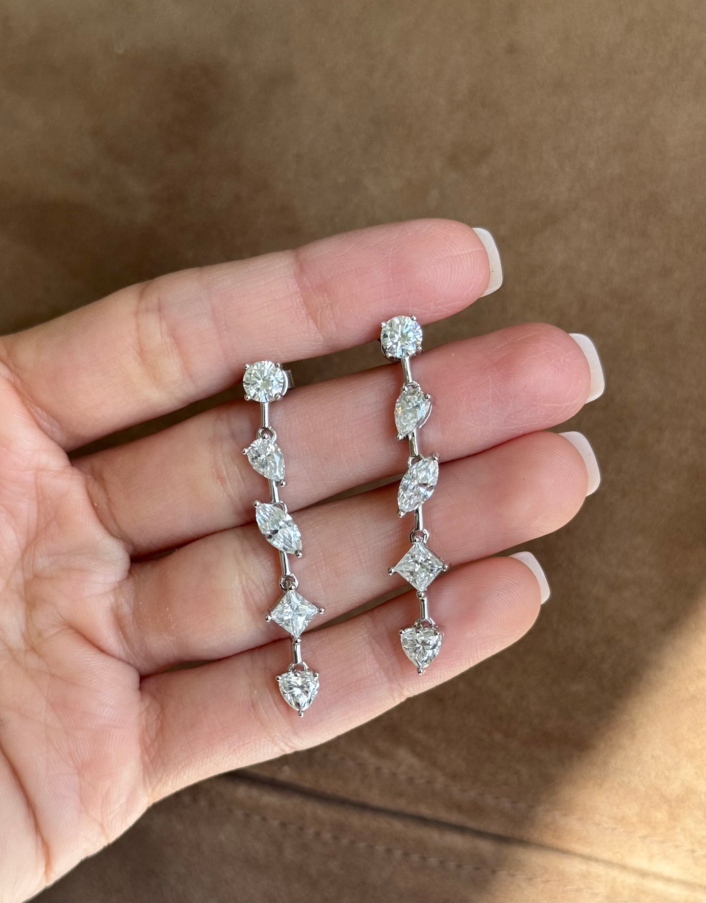 Multi-Cut Drop Earrings
