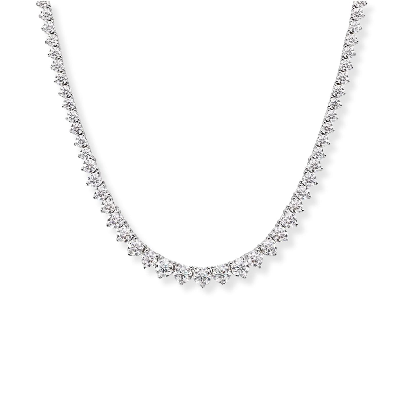Riviera 3-Prong Graduated Tennis Necklace