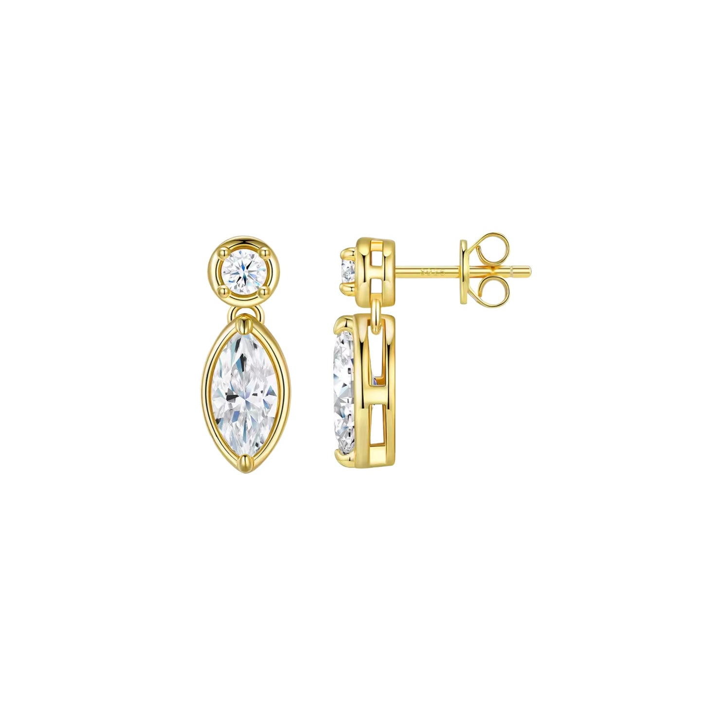 Marquise Drop Golden Earrings