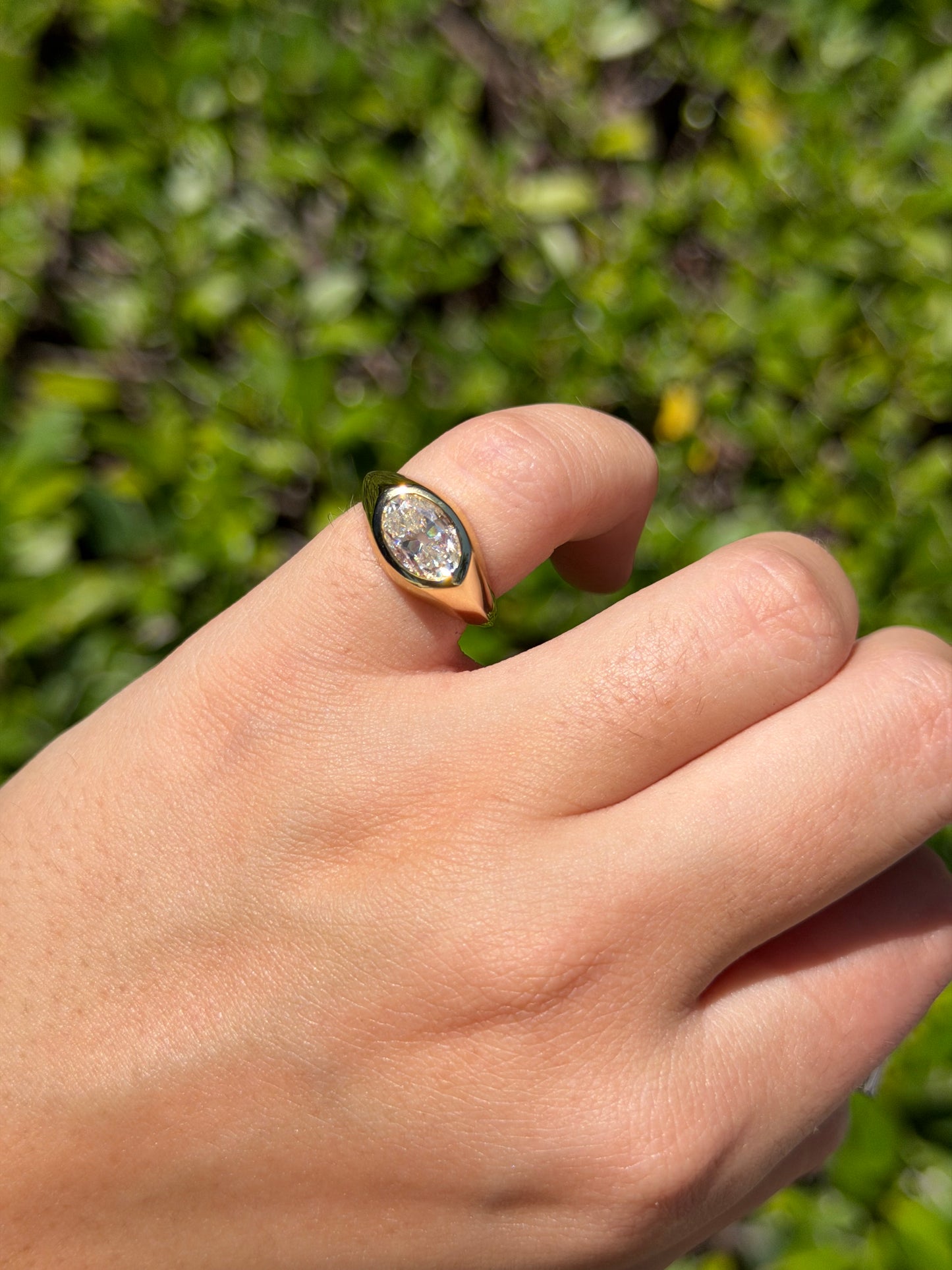 Oval Bezel Pinky Ring