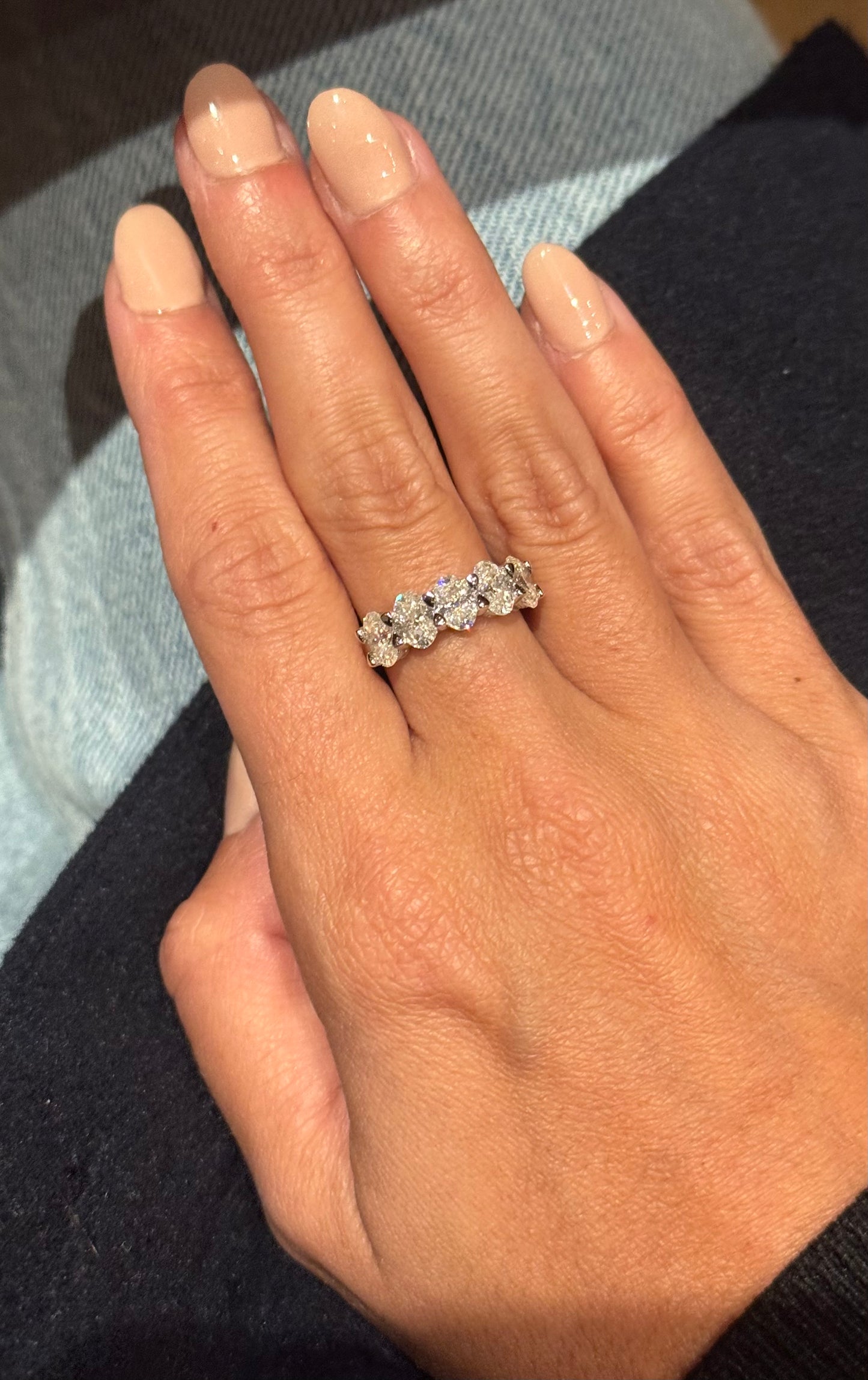 2.5CT Oval Cut Half Eternity Ring