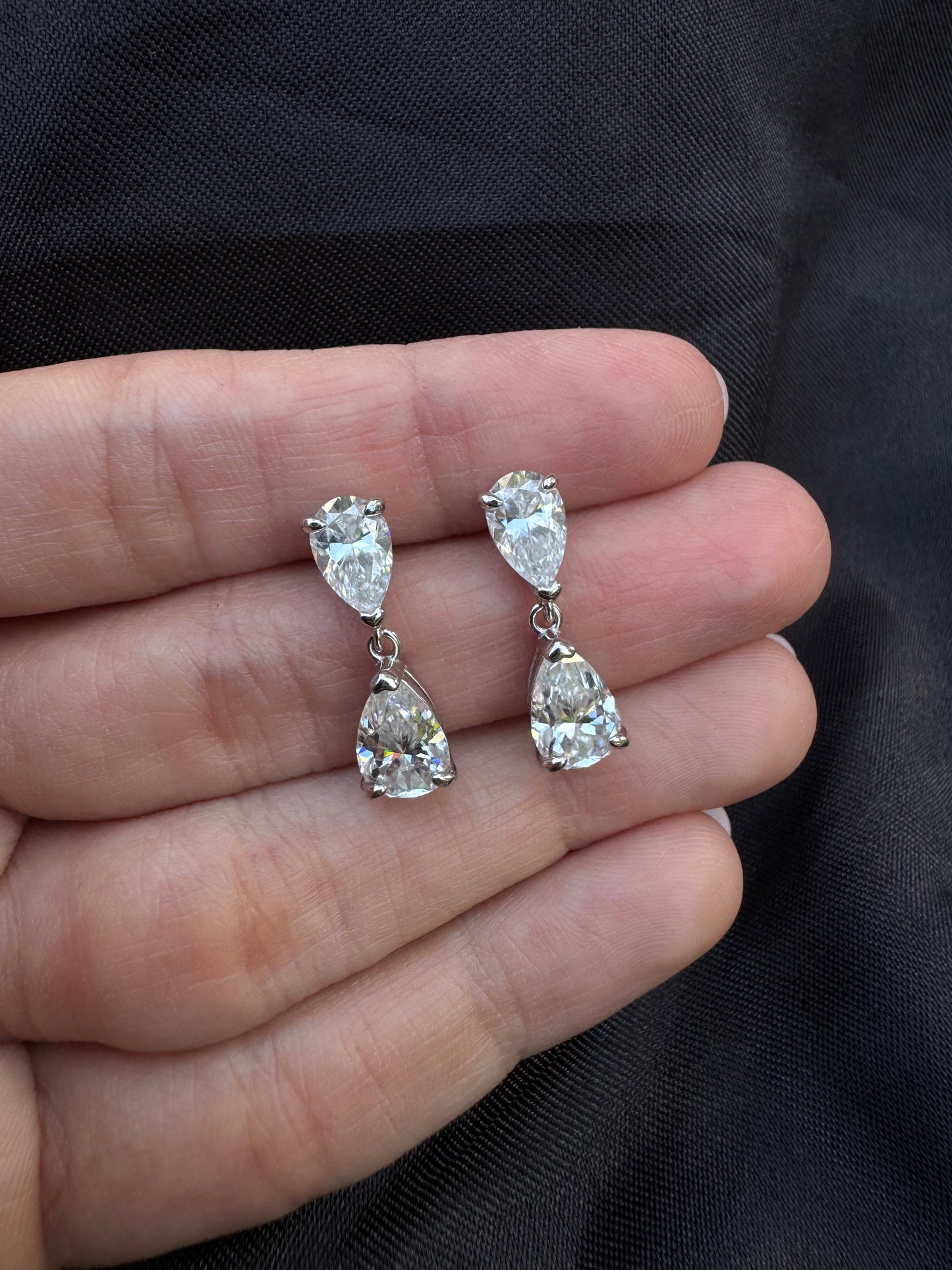 Pear Cut Drop Earrings