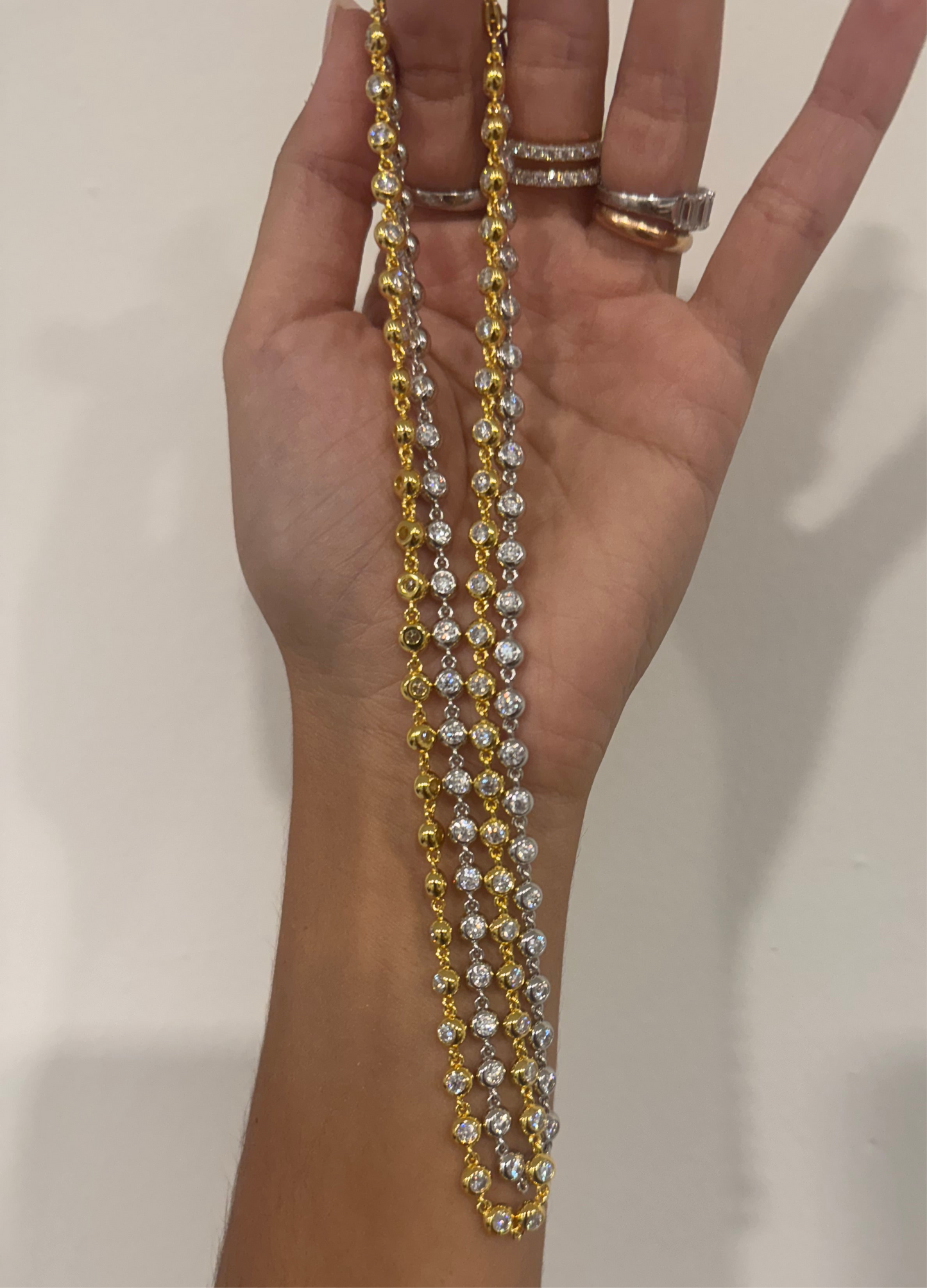 Bezel Tennis Chain Necklace