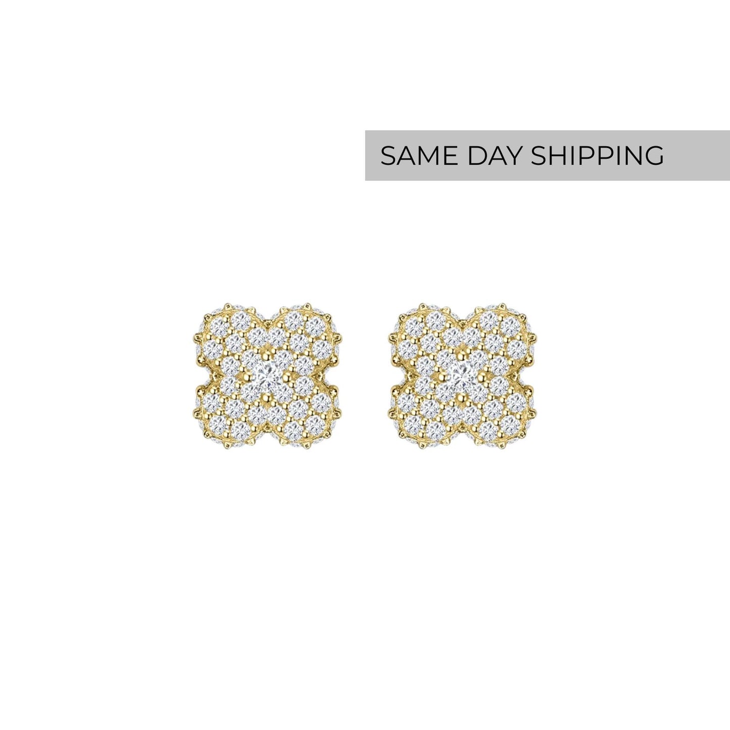 Cluster Clover Stud Earrings