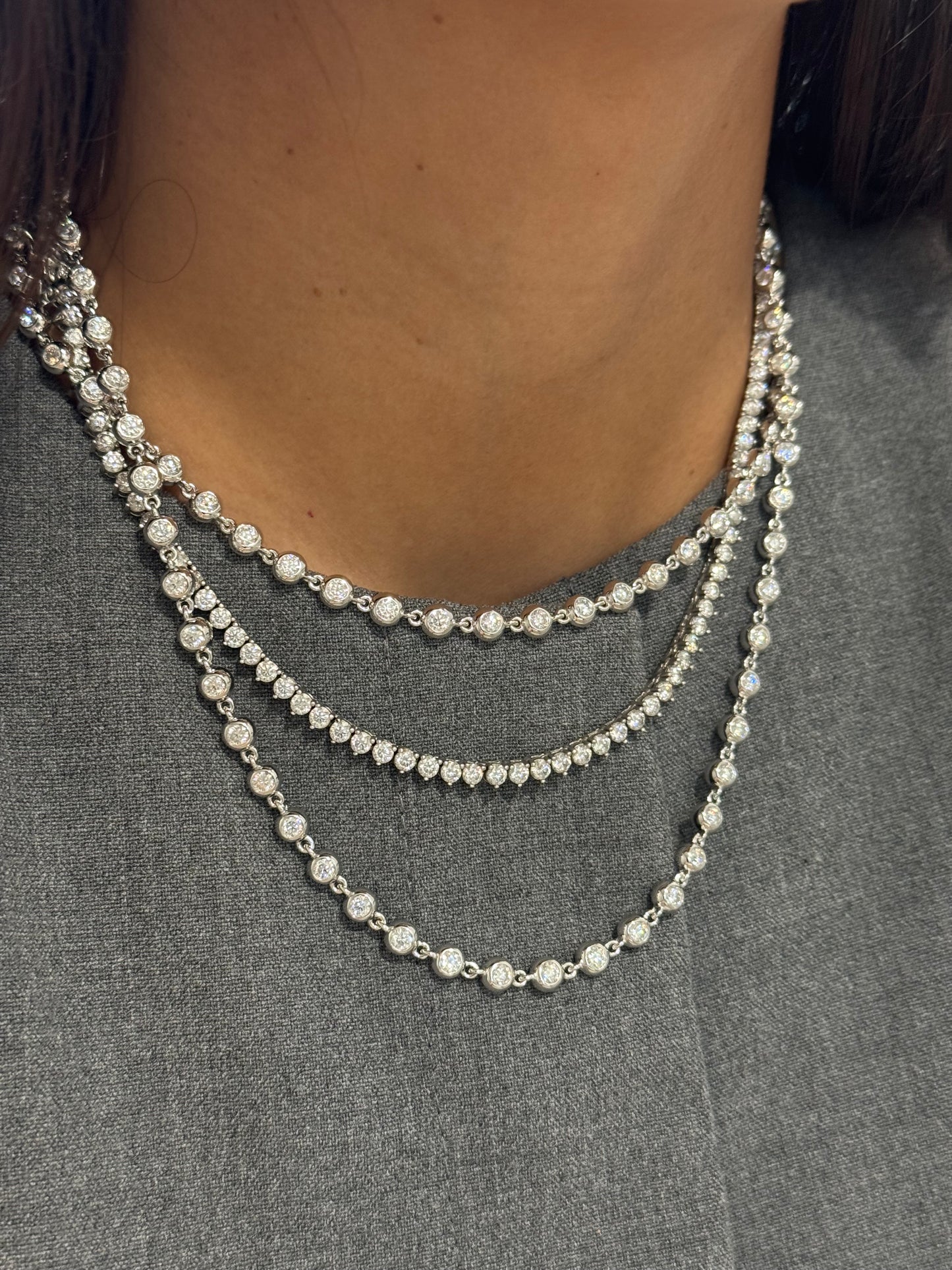 Bezel Tennis Chain Necklace