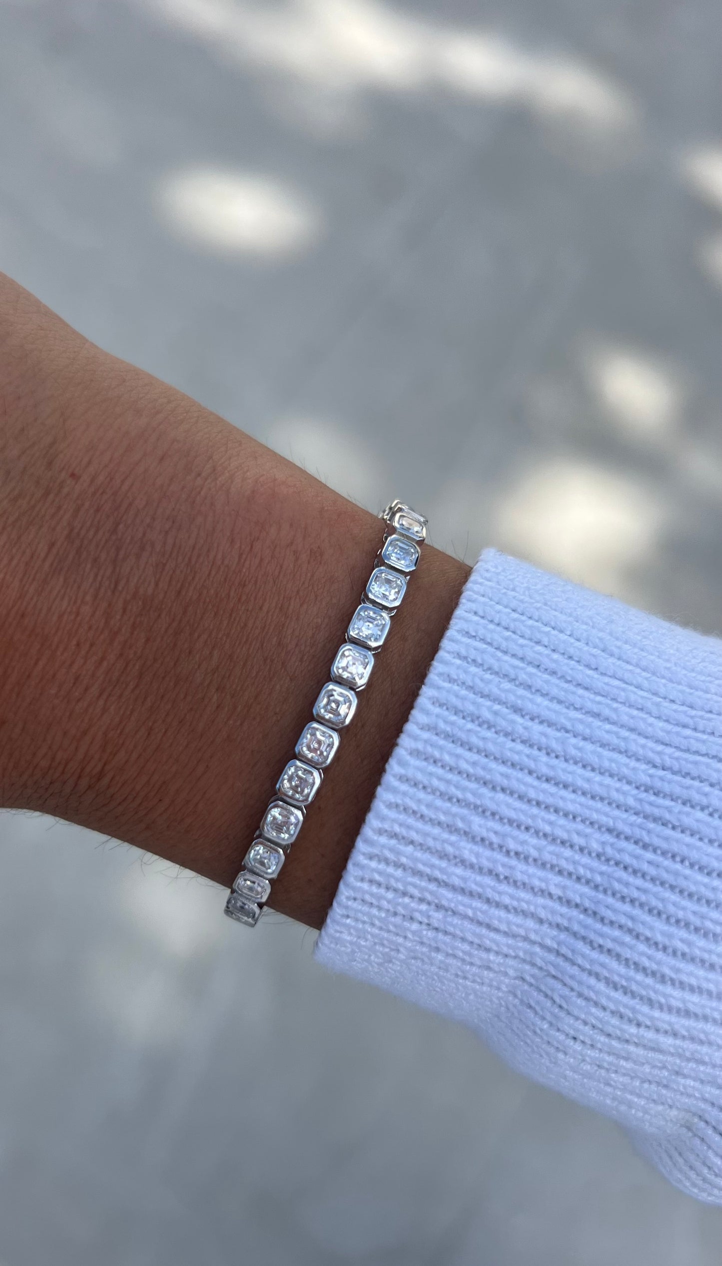 Asscher Cut Bezel-Set Tennis Bracelet